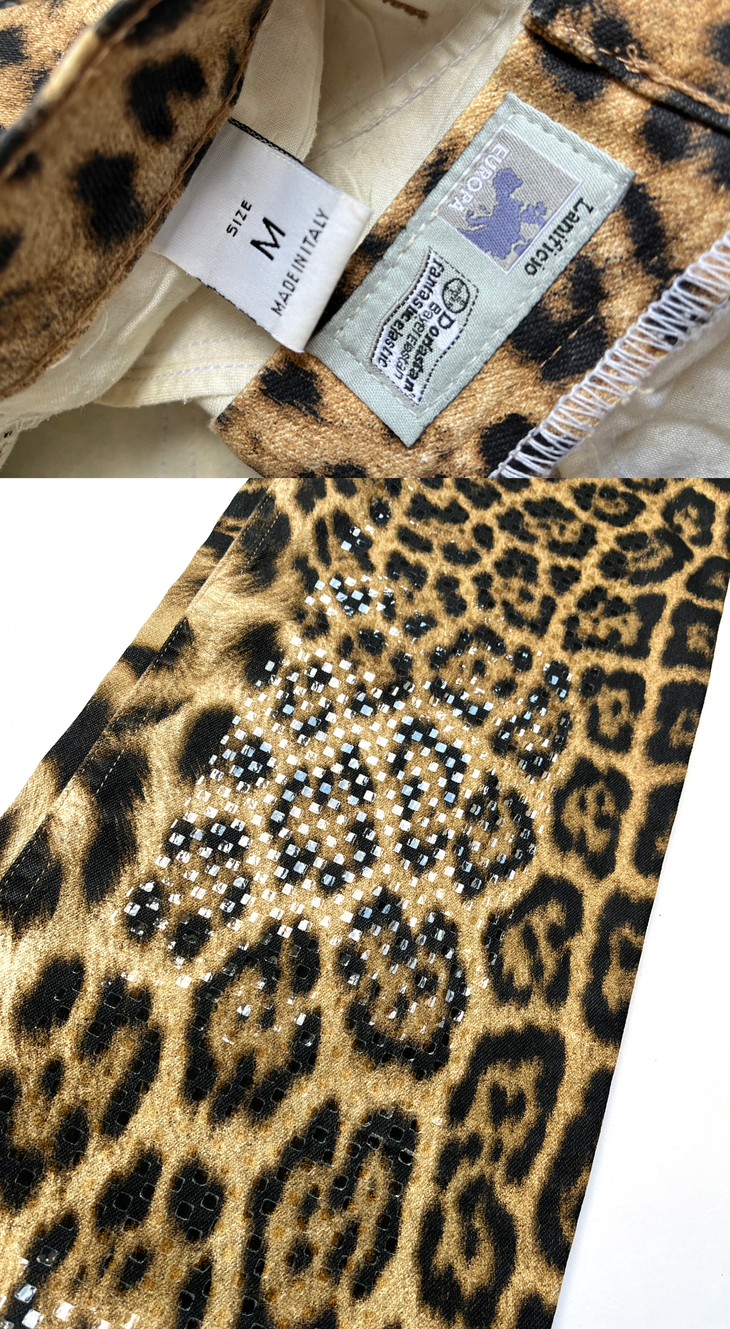 Roberto Cavalli ~ 90s Vintage Sequins Leopard Print Pants