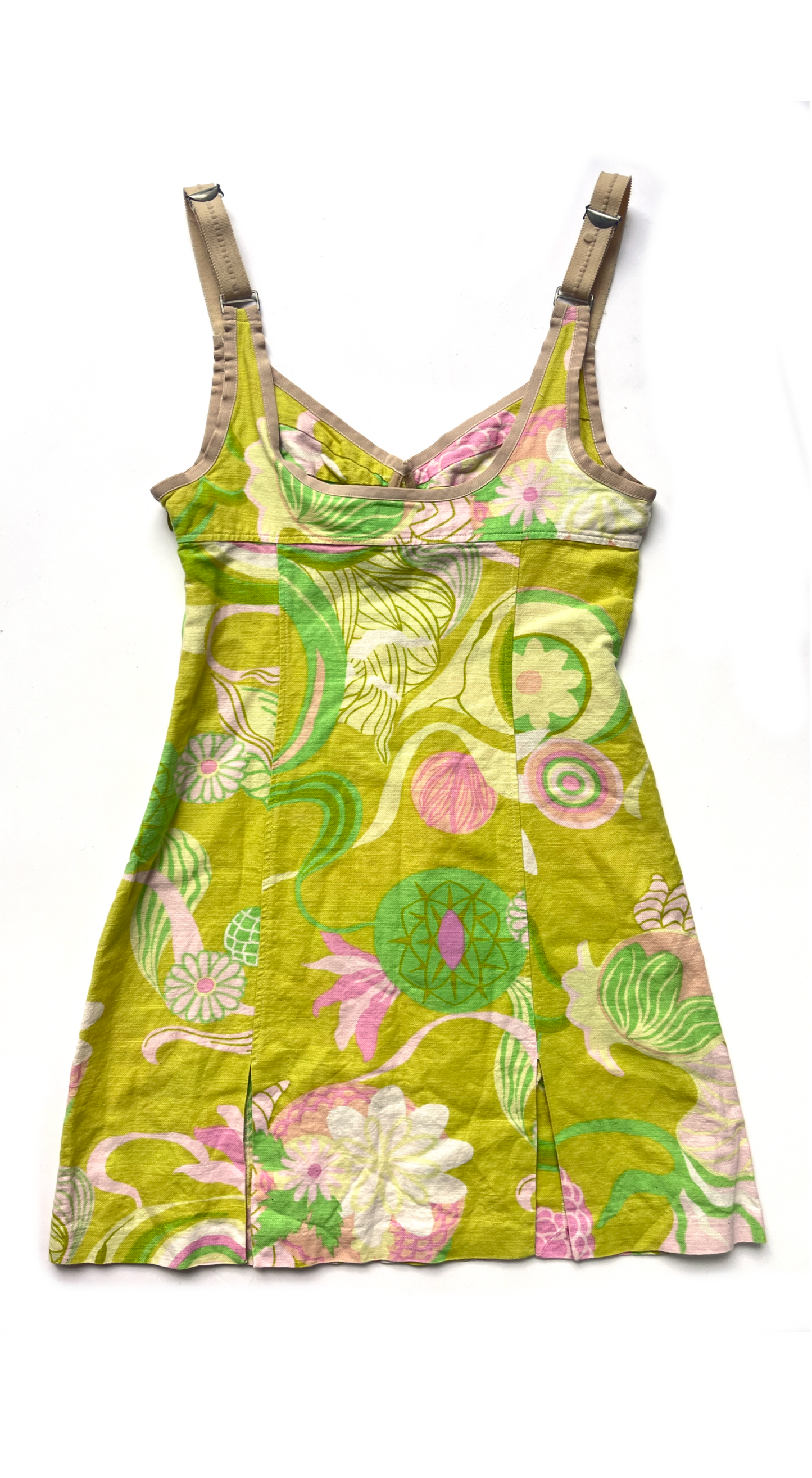 Dolce & Gabbana ~ SS 2004 Floral Abstract Green Bustier Dress