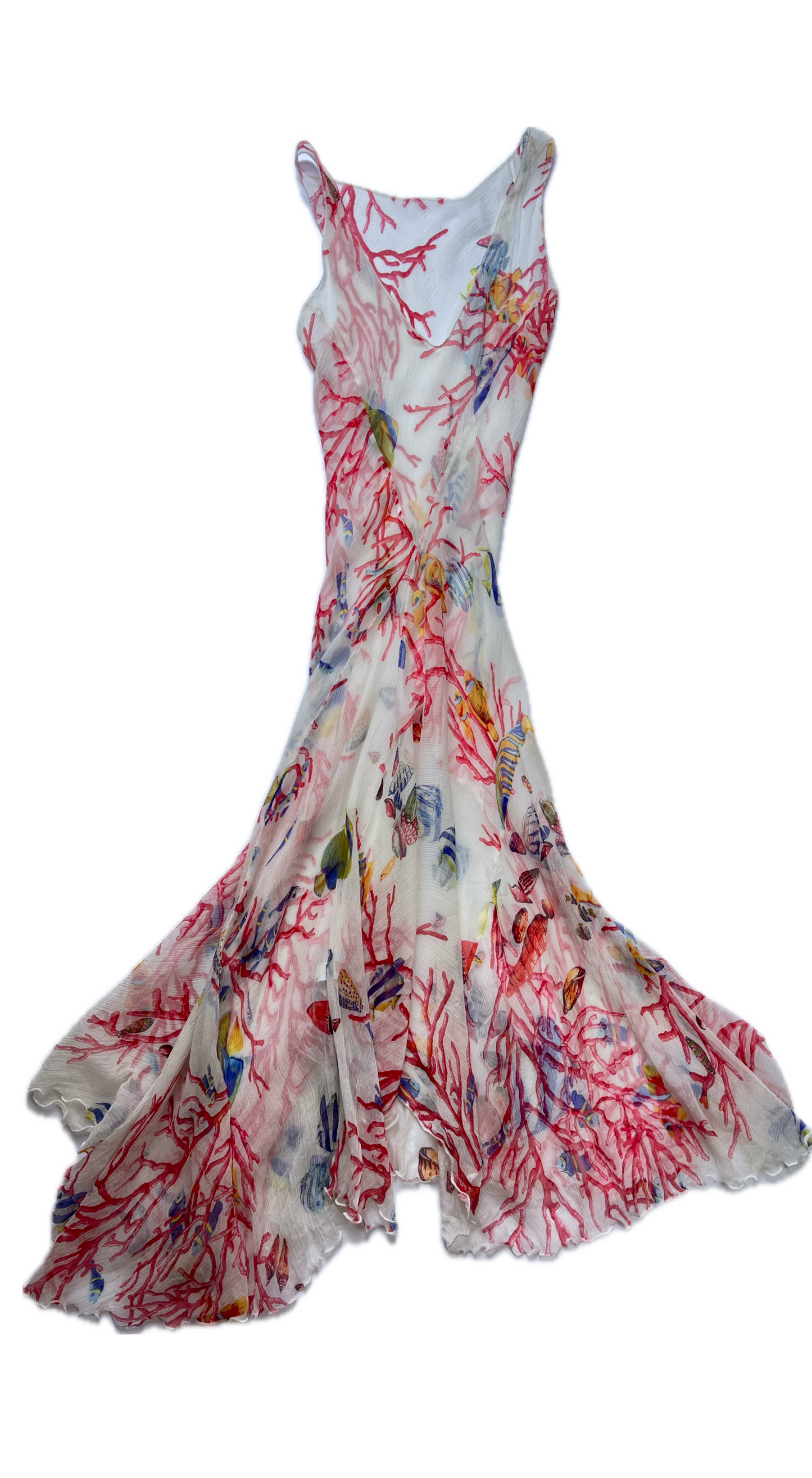 Blumarine ~ 2000s Vintage Asymmetric Underwater Silk Dress