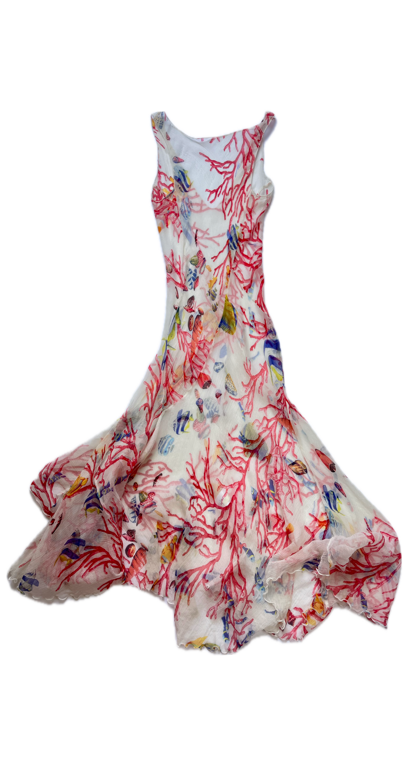 Blumarine ~ 2000s Vintage Asymmetric Underwater Silk Dress