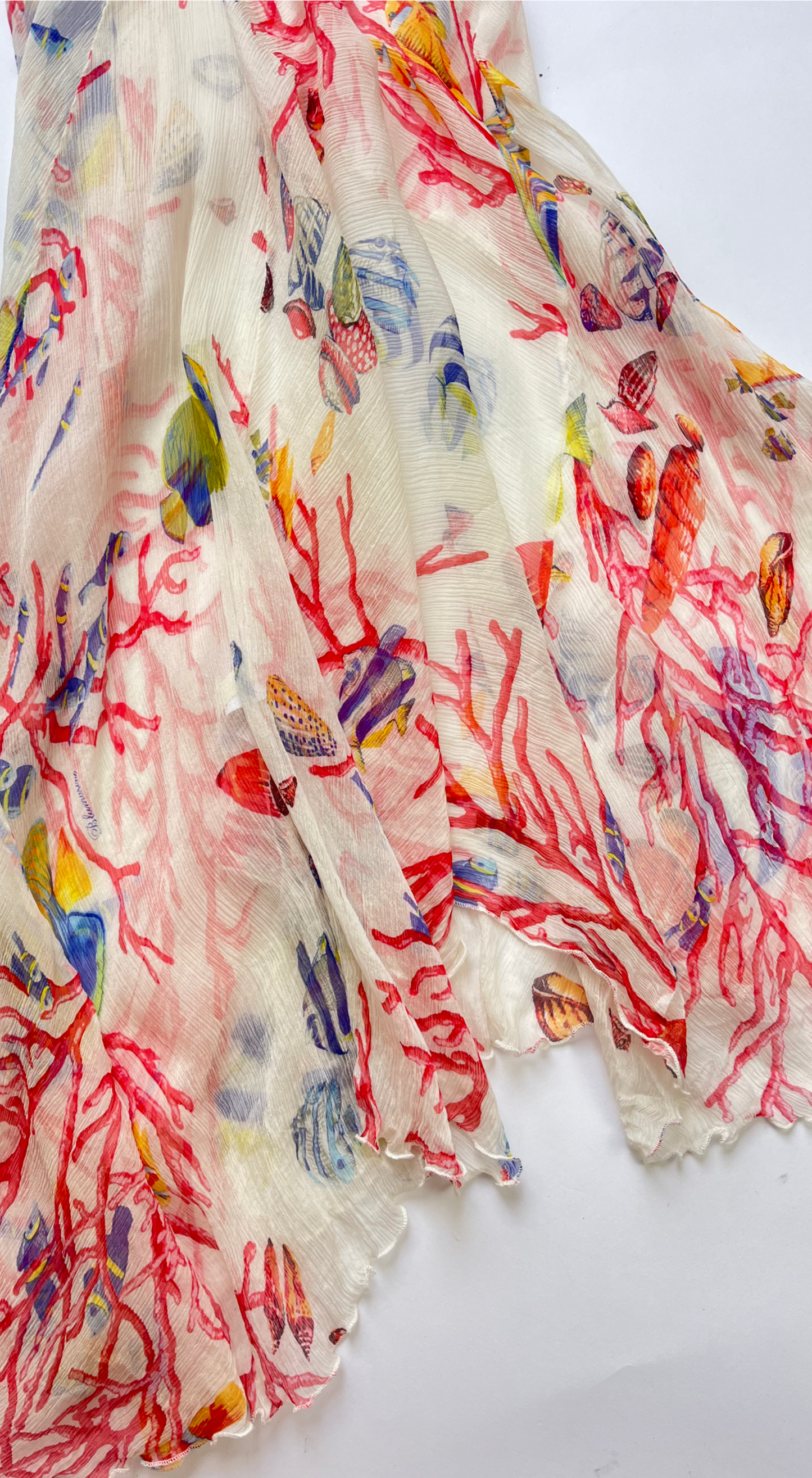 Blumarine ~ 2000s Vintage Asymmetric Underwater Silk Dress