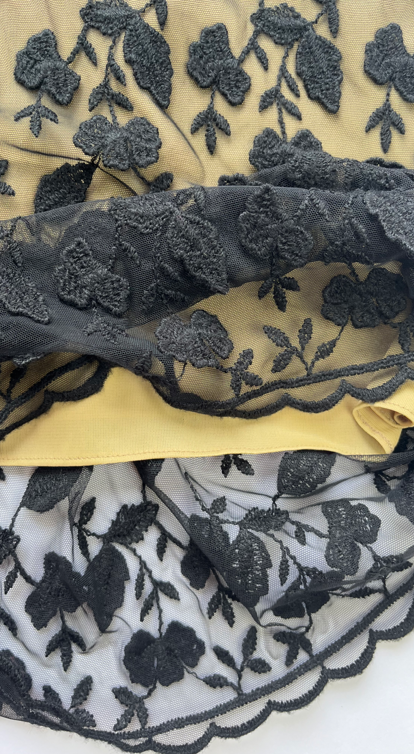 Lolita Lempicka ~ 1990s Black Floral Embroidery Dress