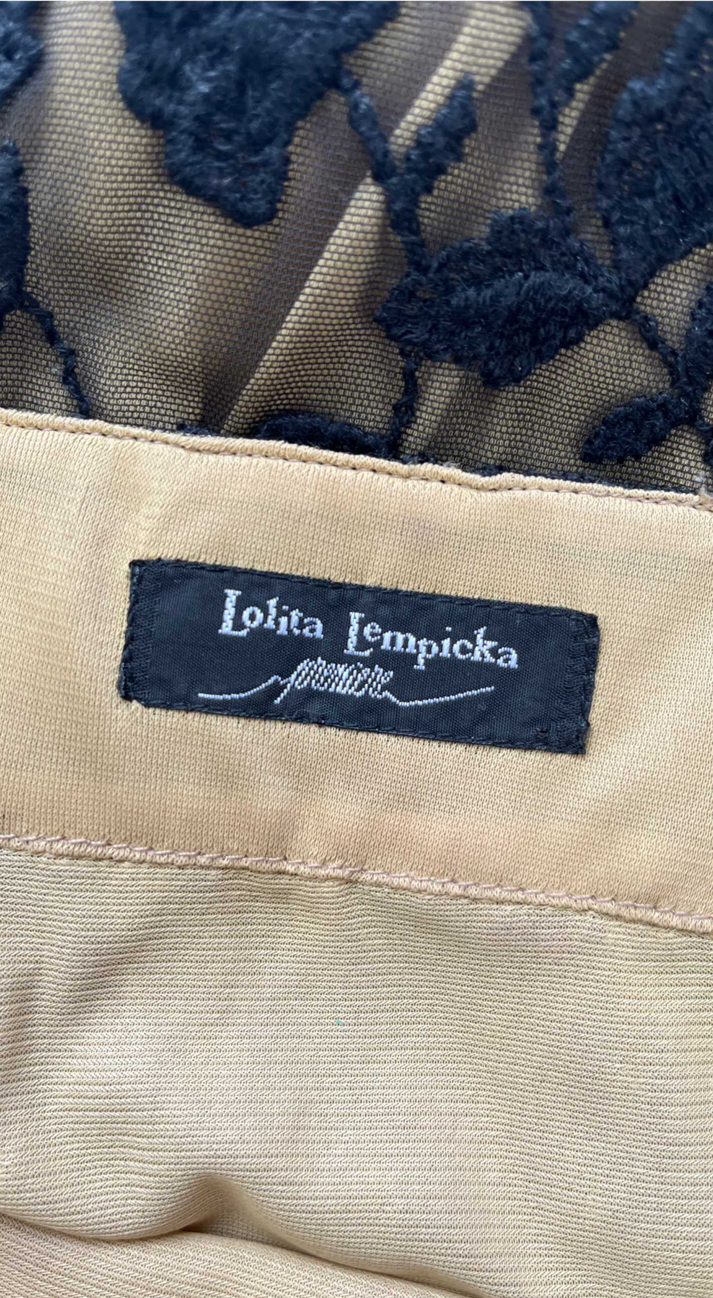Lolita Lempicka ~ 1990s Black Floral Embroidery Dress