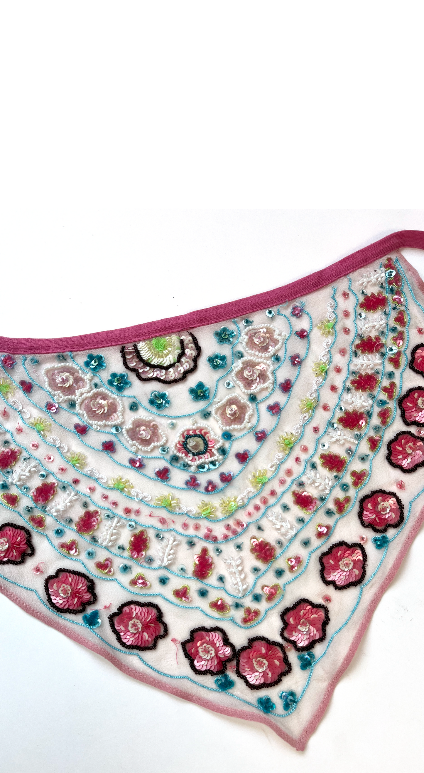 La Perla ~ Vintage 2000s Pink Beaded Skirt & Bikini Top