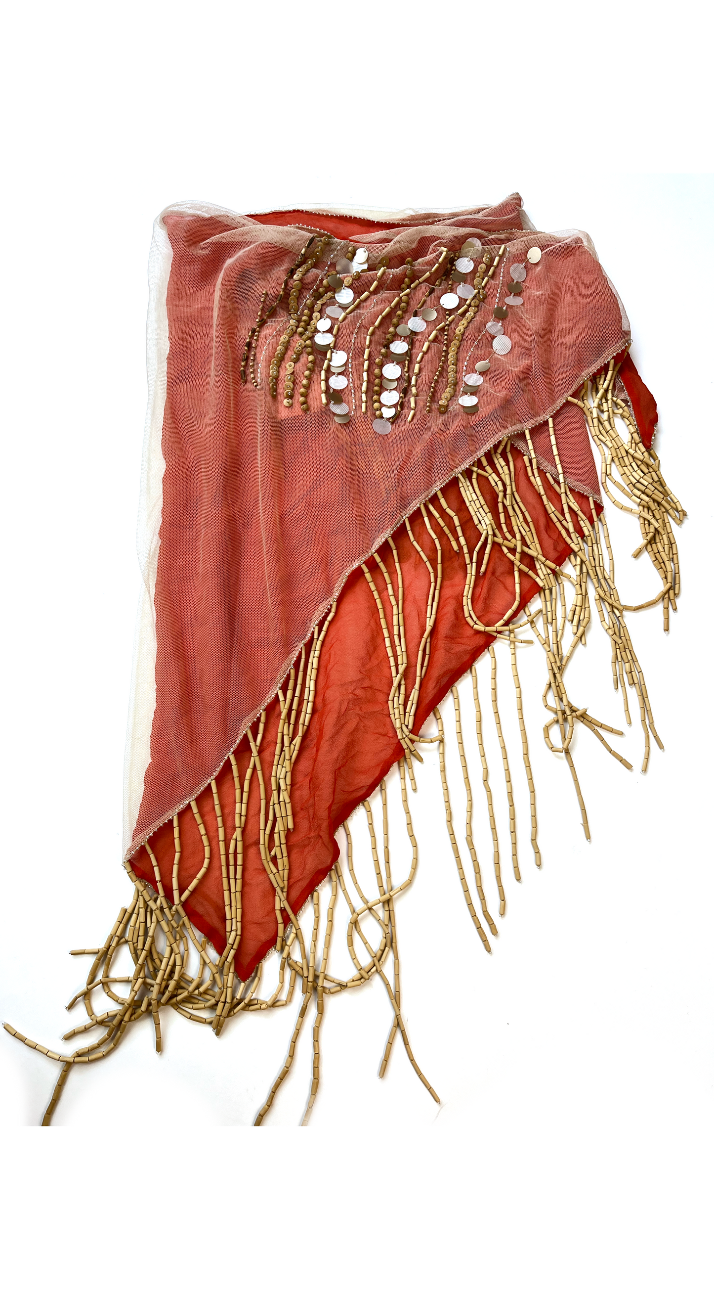 Escada Vintage ~ 2000s Beaded & Fringes Wrap Skirt