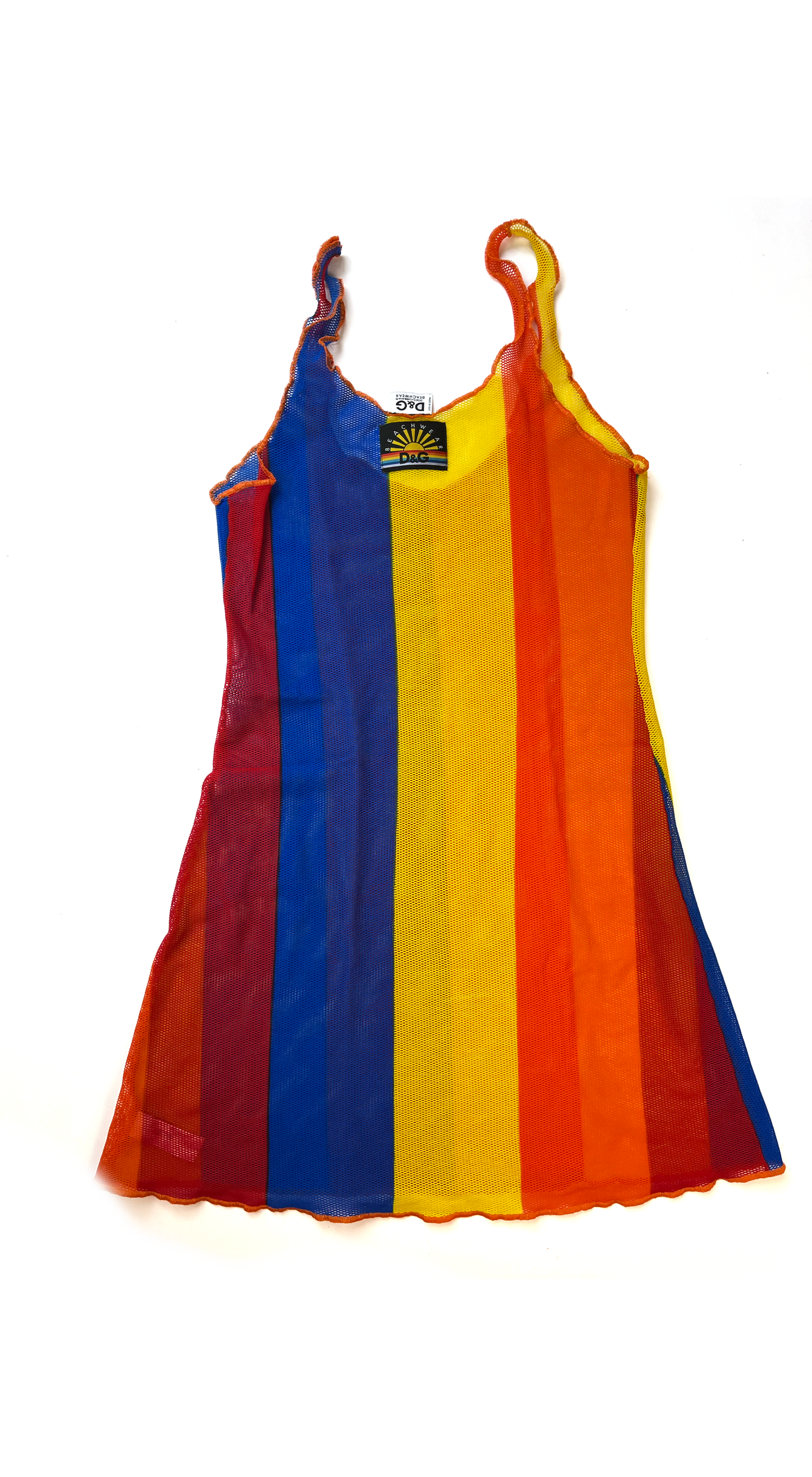 Dolce & Gabbana Y2k Pride Flag Fish Net Beach Dress
