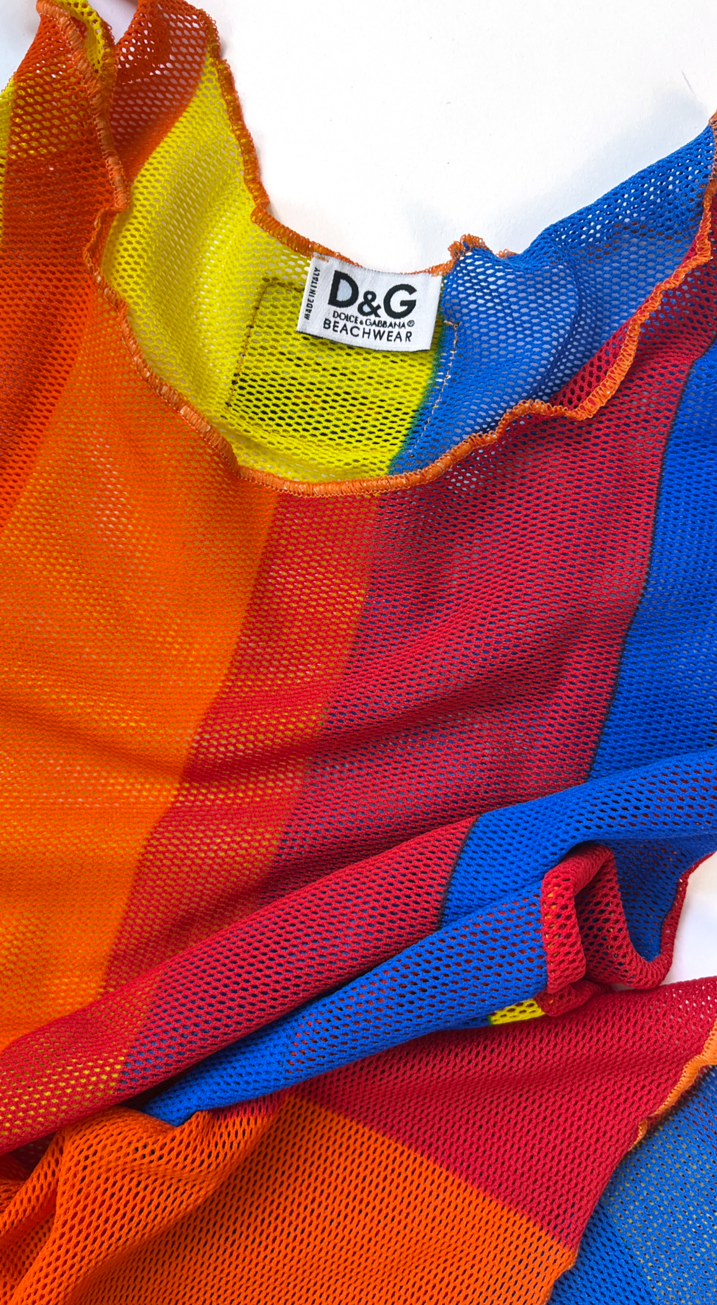 Dolce & Gabbana Y2k Pride Flag Fish Net Beach Dress