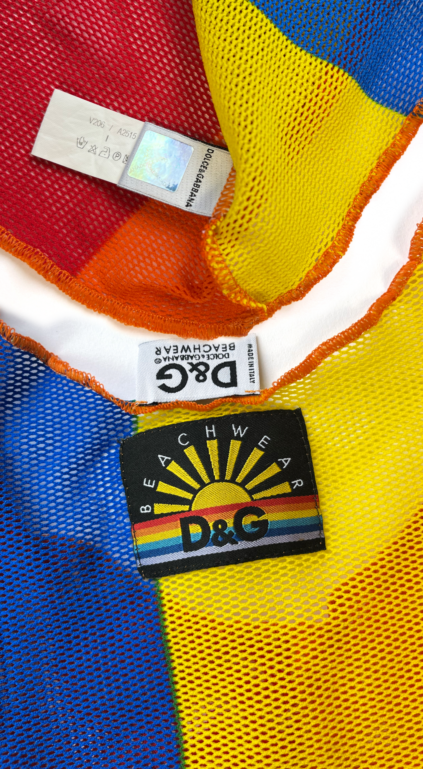 Dolce & Gabbana Y2k Pride Flag Fish Net Beach Dress