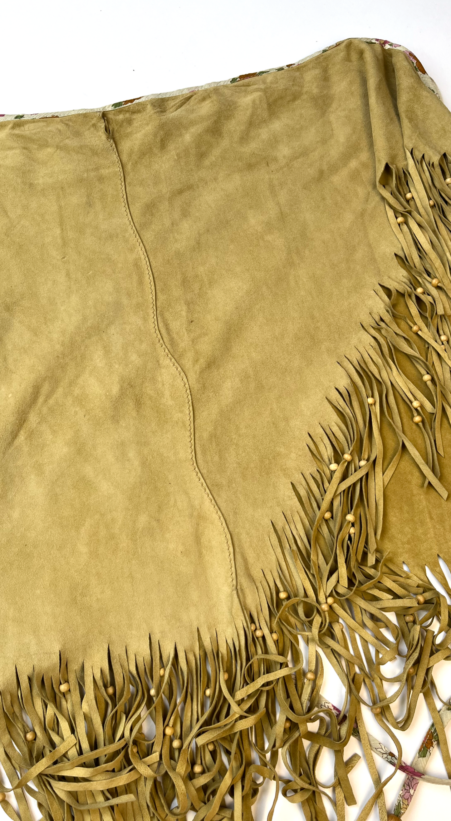 Dolce & Gabbana ~ Vintage 2000s Beige Suede Skirt with Fringes