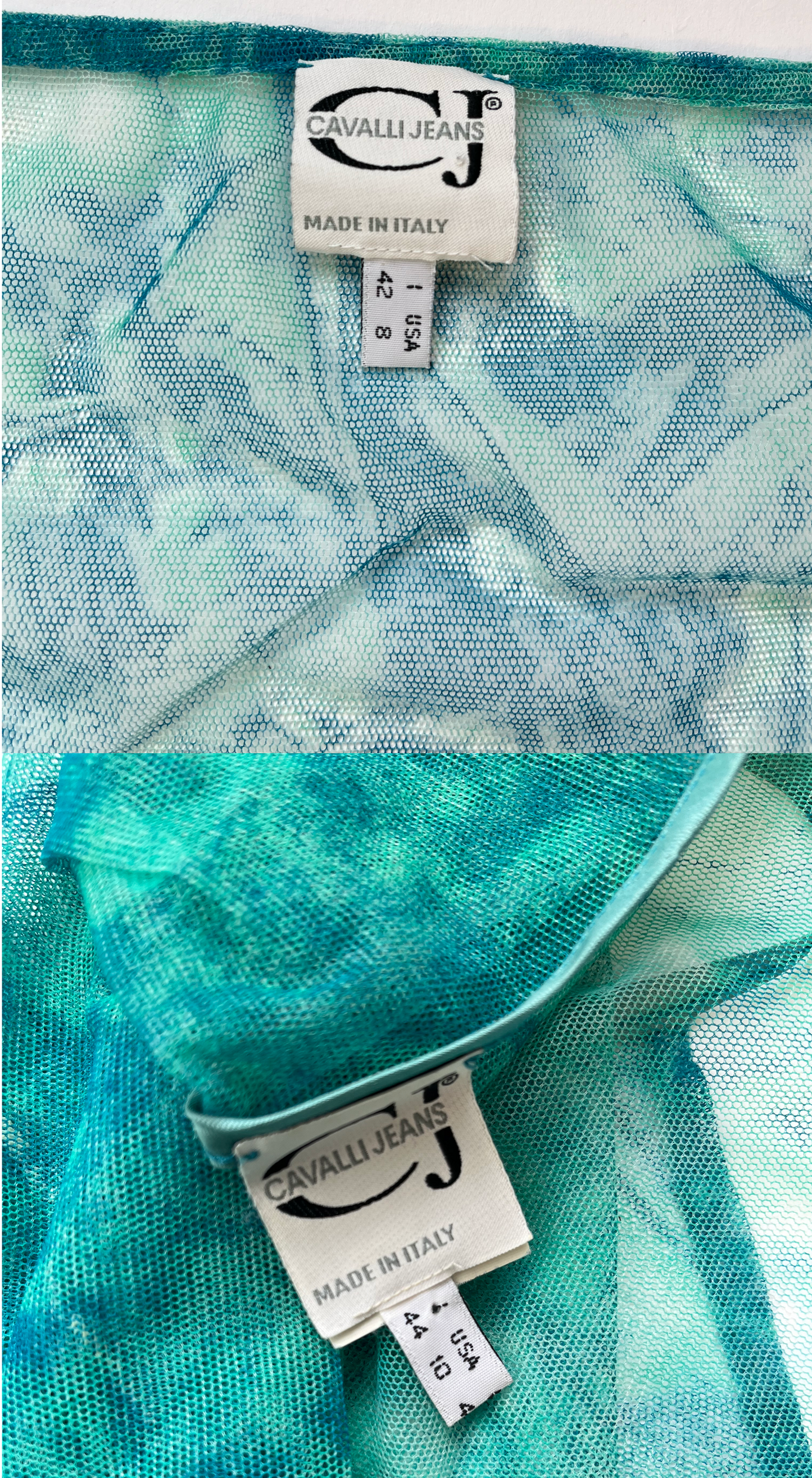 Roberto Cavalli Blue Co-ord Dye Print Mesh Beach Set