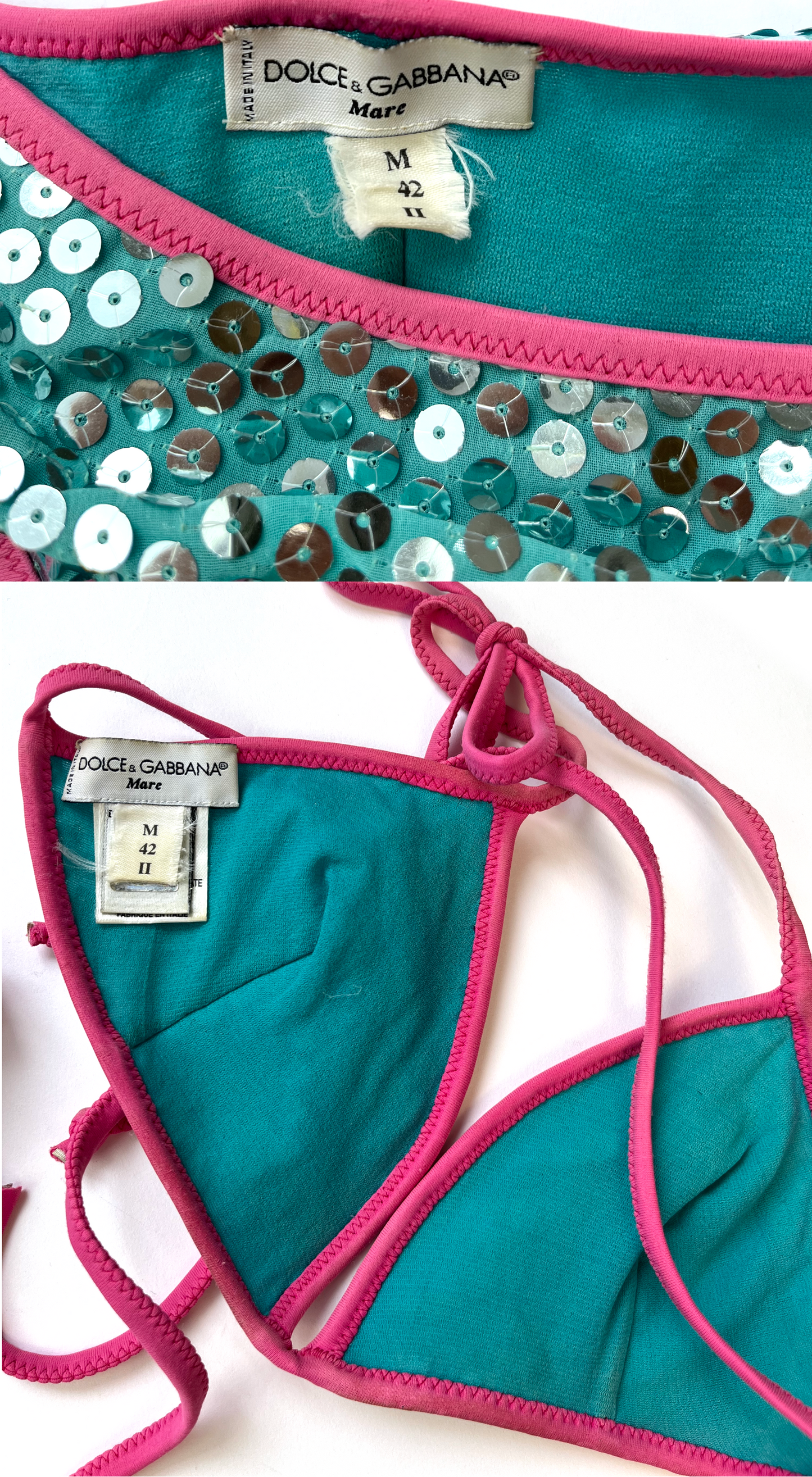 Dolce & Gabbana 2000s Blue Sequins Bikini