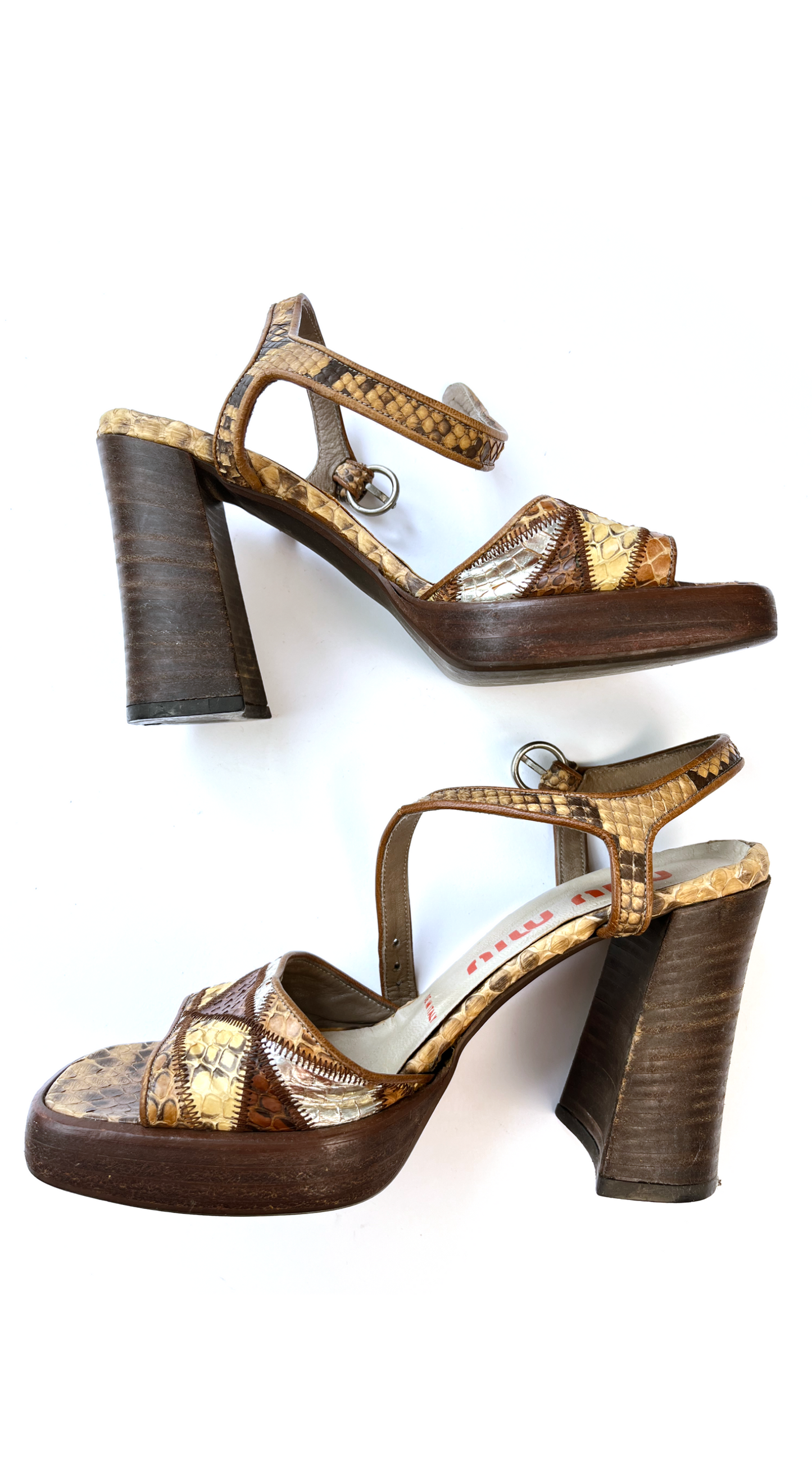 MIU MIU F/W 1996 Patchwork Leather Heels