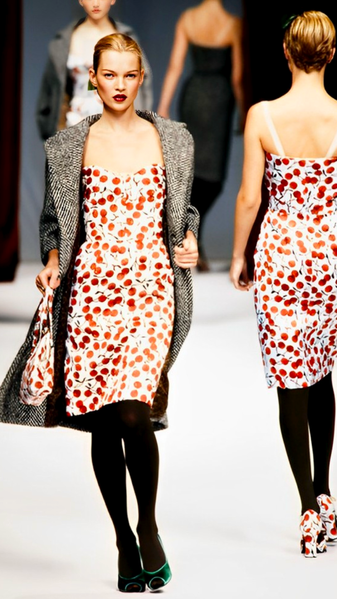 Dolce & Gabbana ~ Runway FW 1996 Cherry Print Midi Dress