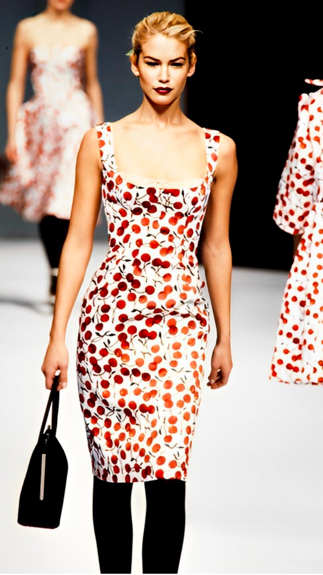 Dolce & Gabbana ~ Runway FW 1996 Cherry Print Midi Dress