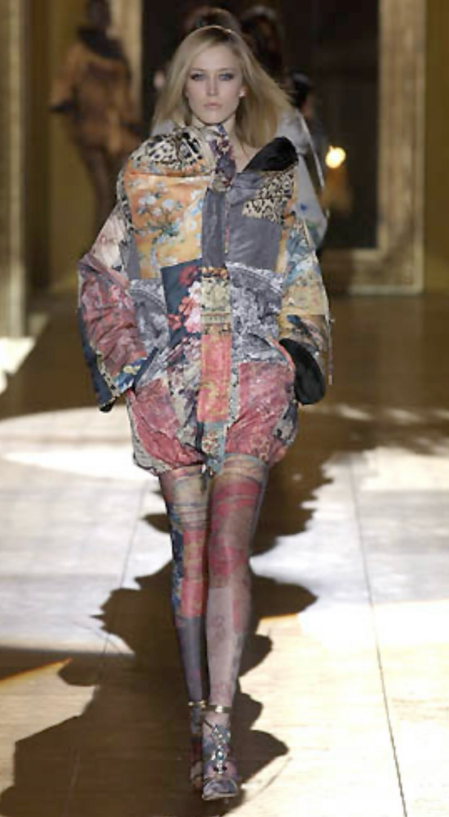 Roberto Cavalli ~ F/W 2002 Denim Patchwork Midi Skirt