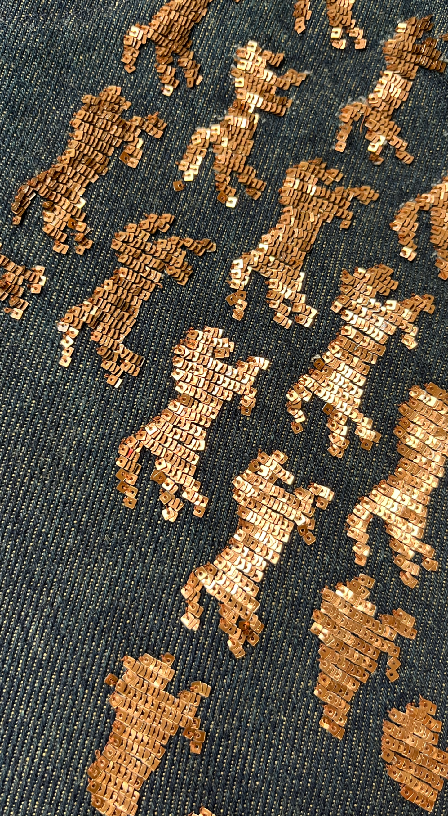 Chloé ~ Runway S/S 2001 flared sequin horse jeans