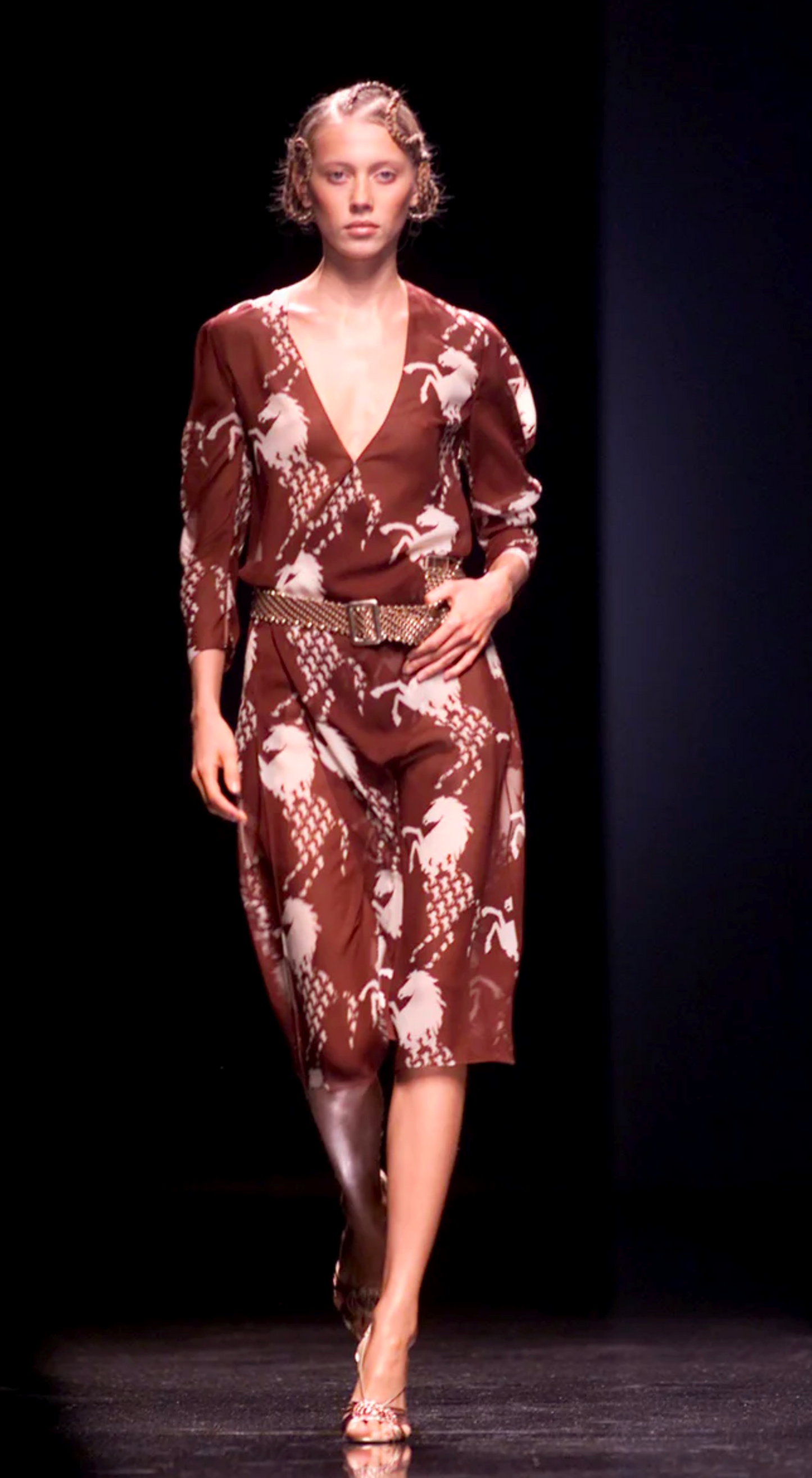 Chloé ~ Runway S/S 2001 flared sequin horse jeans