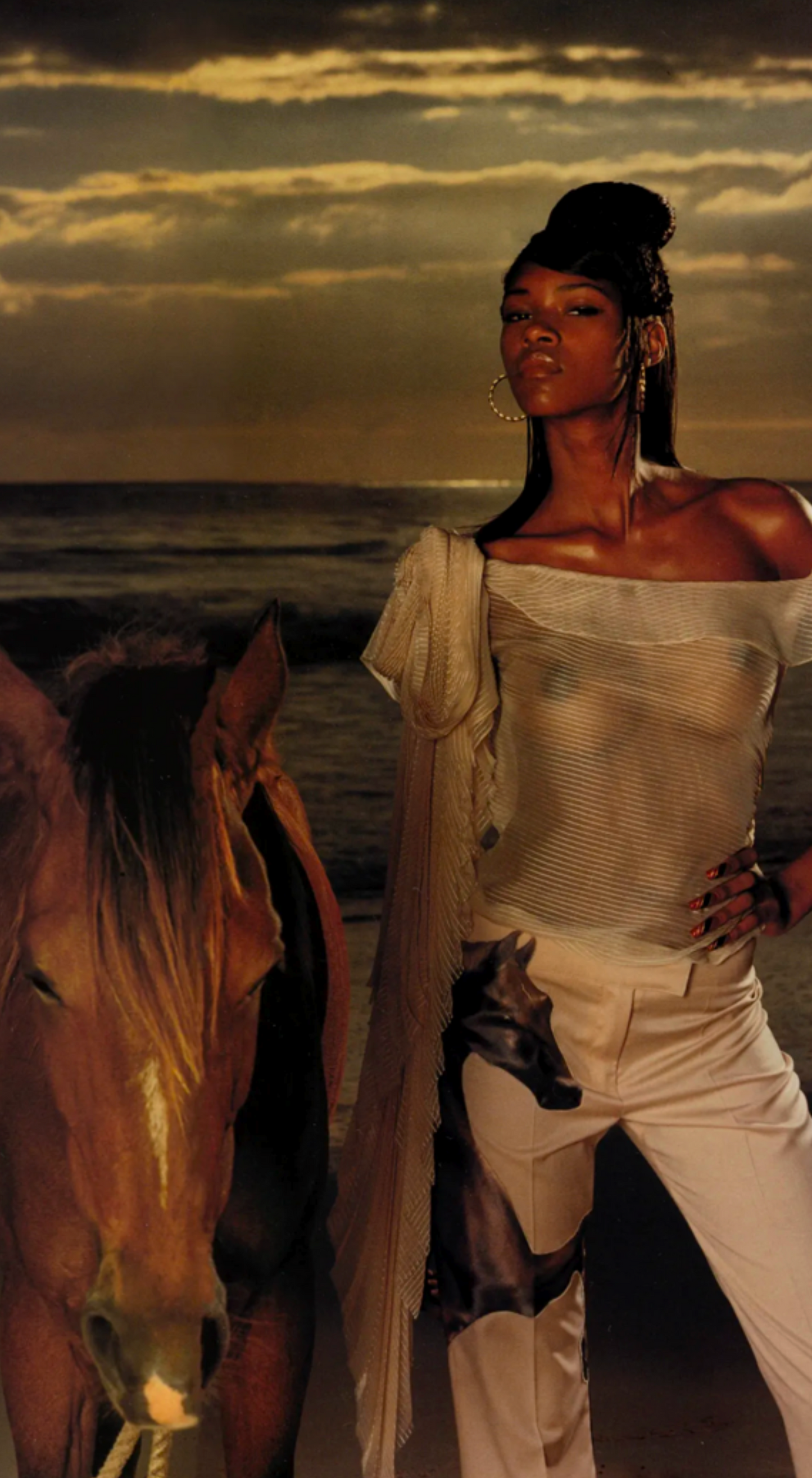 Chloé ~ Runway S/S 2001 flared sequin horse jeans
