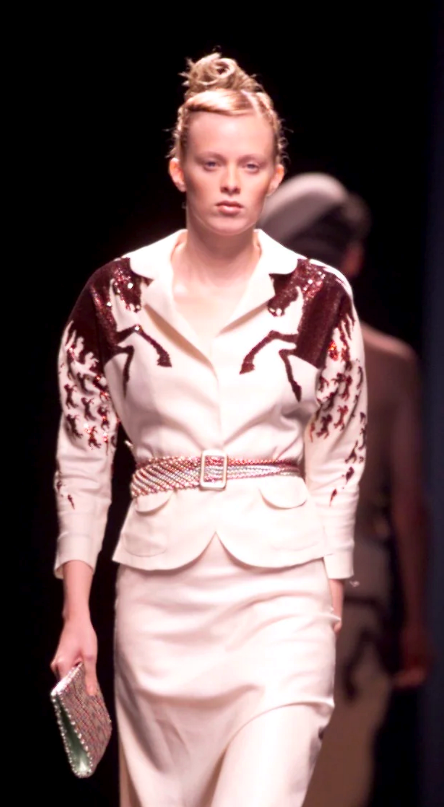 Chloé ~ Runway S/S 2001 flared sequin horse jeans