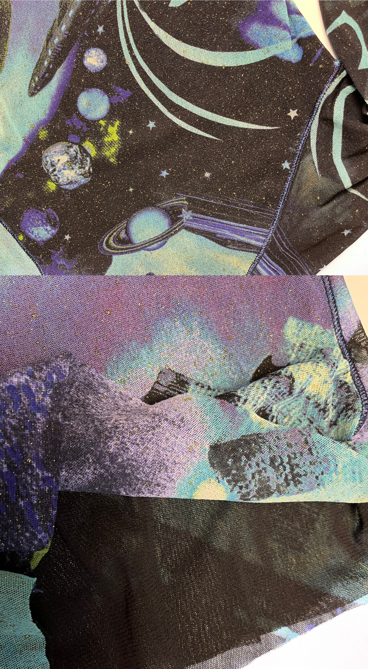 Kenzo ~ Vintage 90s Science Fiction Mesh Turtleneck