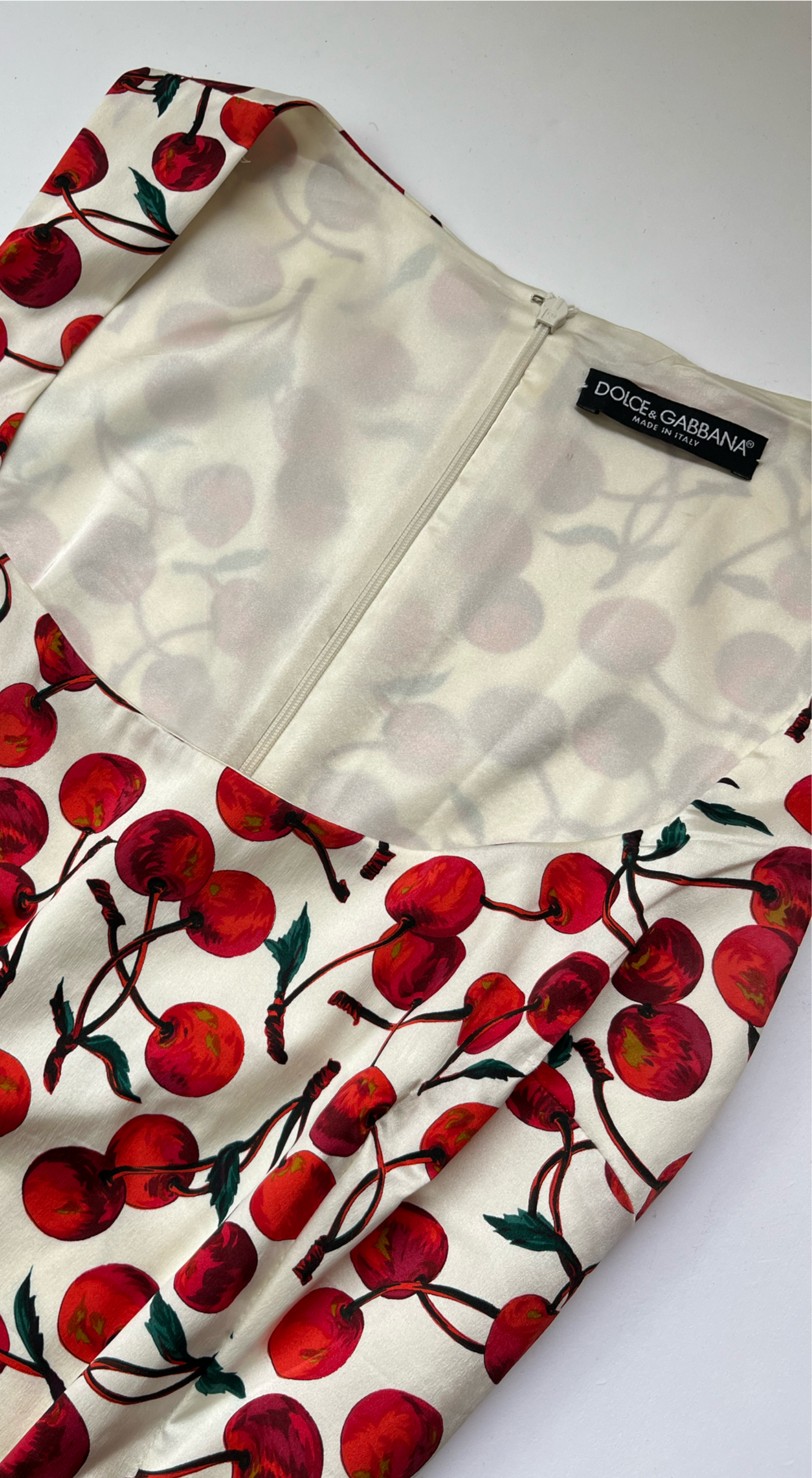 Dolce & Gabbana ~ Runway FW 1996 Cherry Print Midi Dress