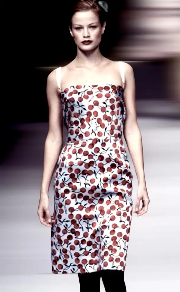 Dolce & Gabbana ~ Runway FW 1996 Cherry Print Midi Dress