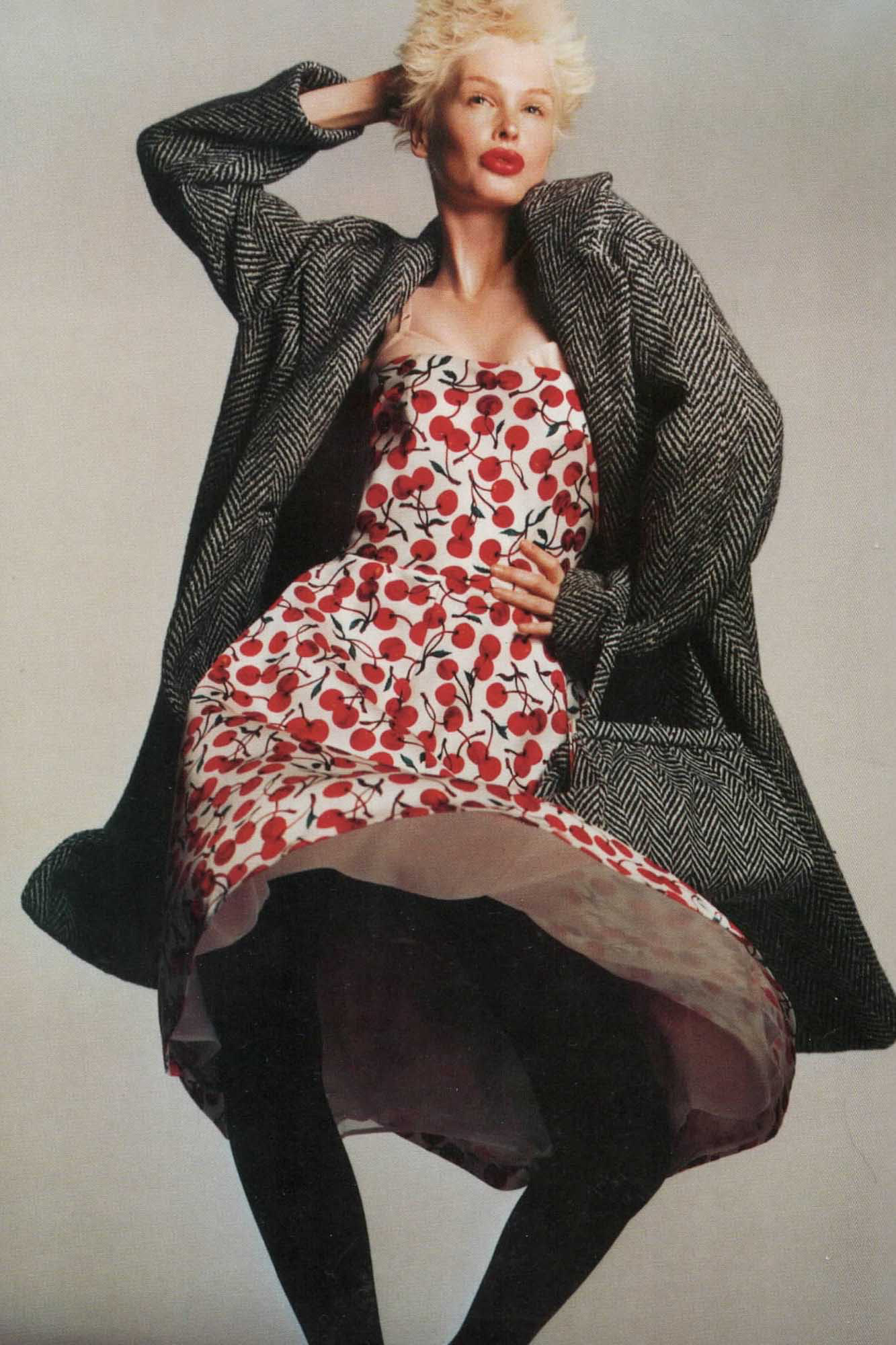 Dolce & Gabbana ~ Runway FW 1996 Cherry Print Midi Dress