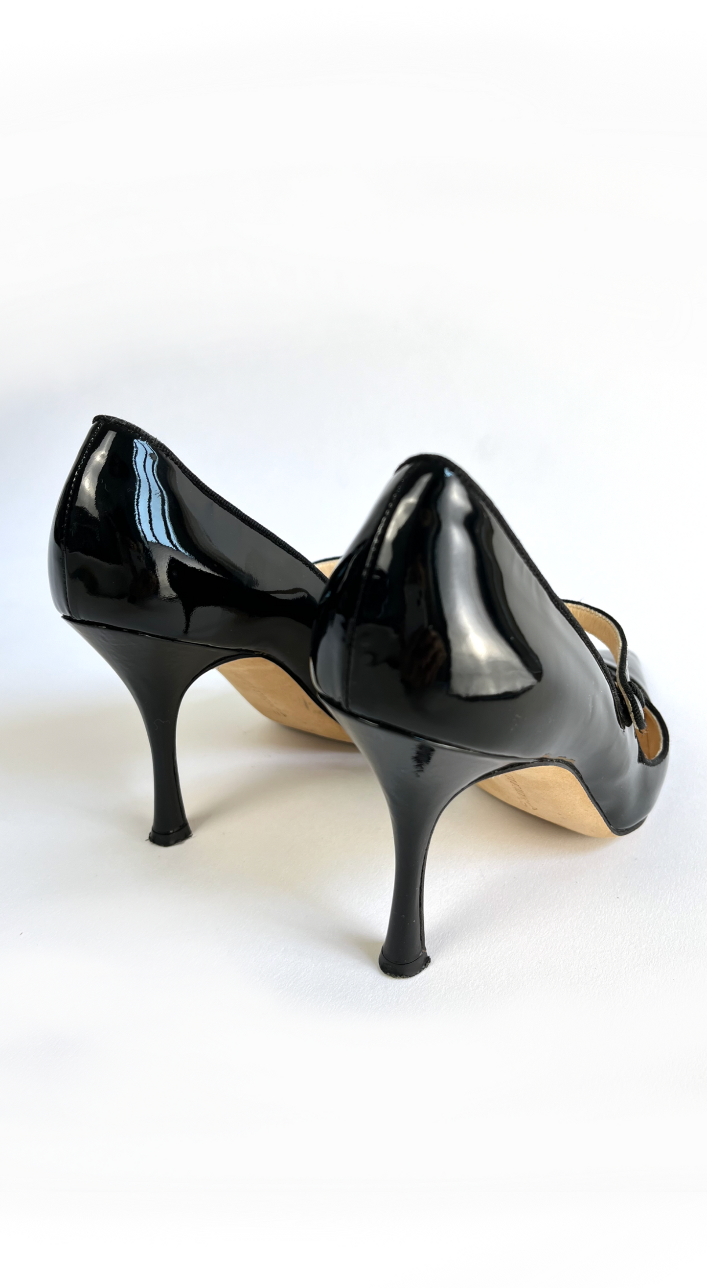 Manolo Blahnik ~ Black Patent Leather Mary Janes