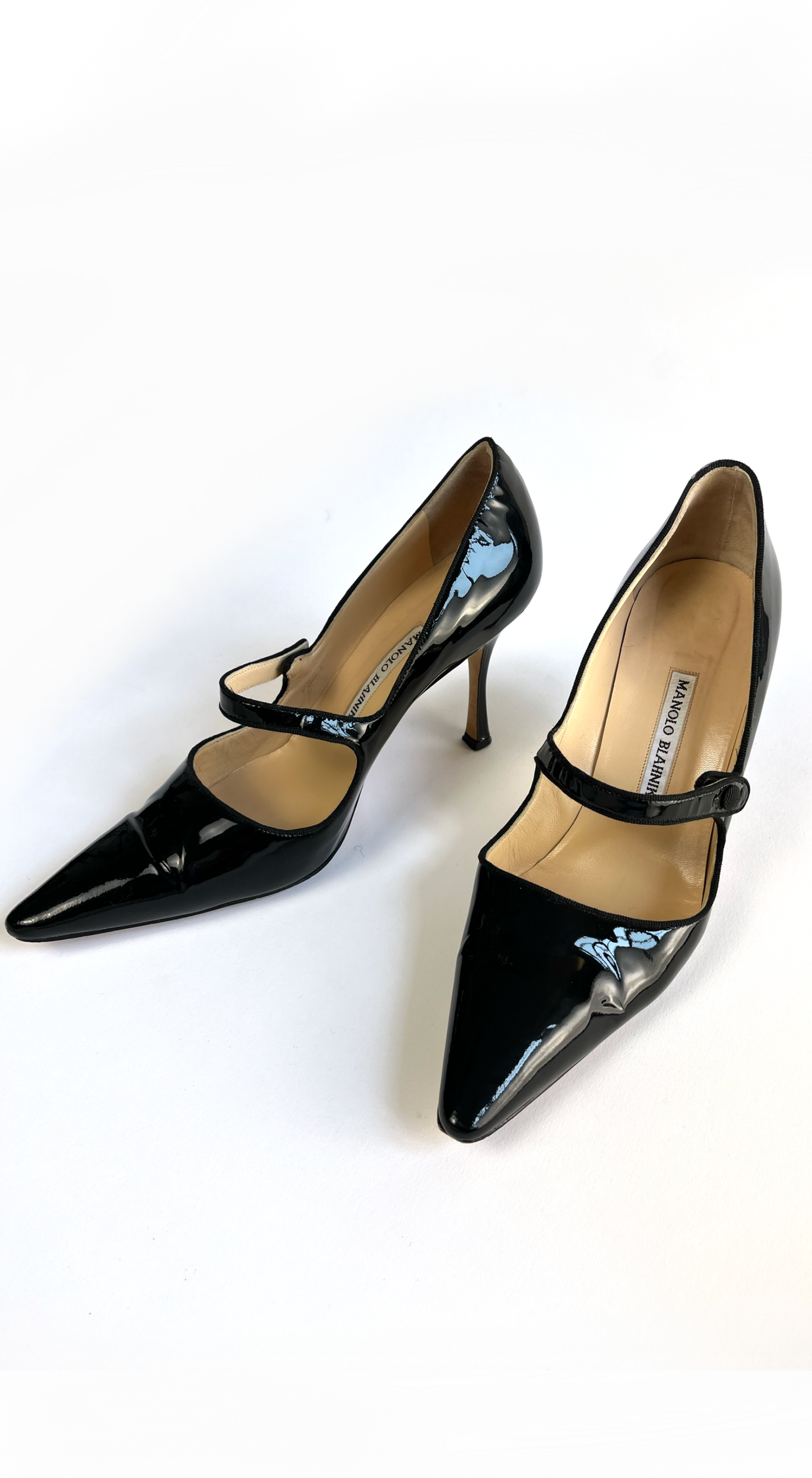 Manolo Blahnik ~ Black Patent Leather Mary Janes
