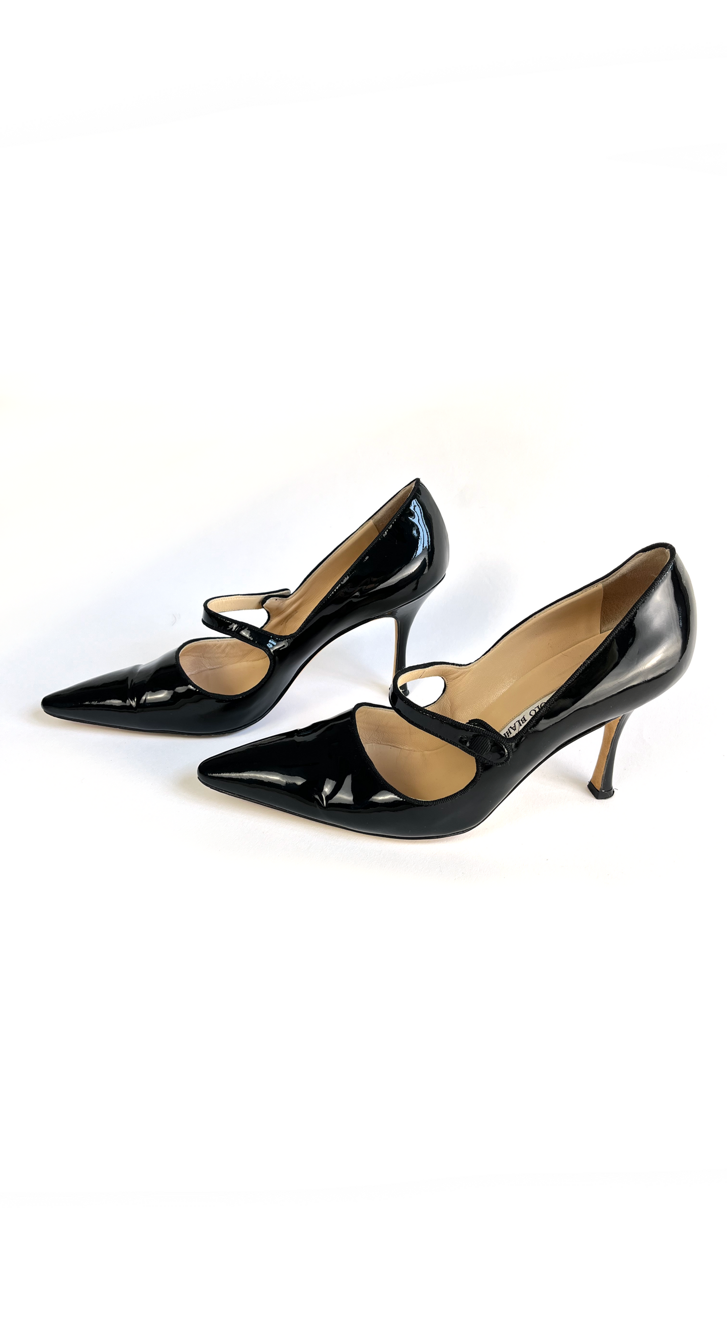 Manolo Blahnik ~ Black Patent Leather Mary Janes