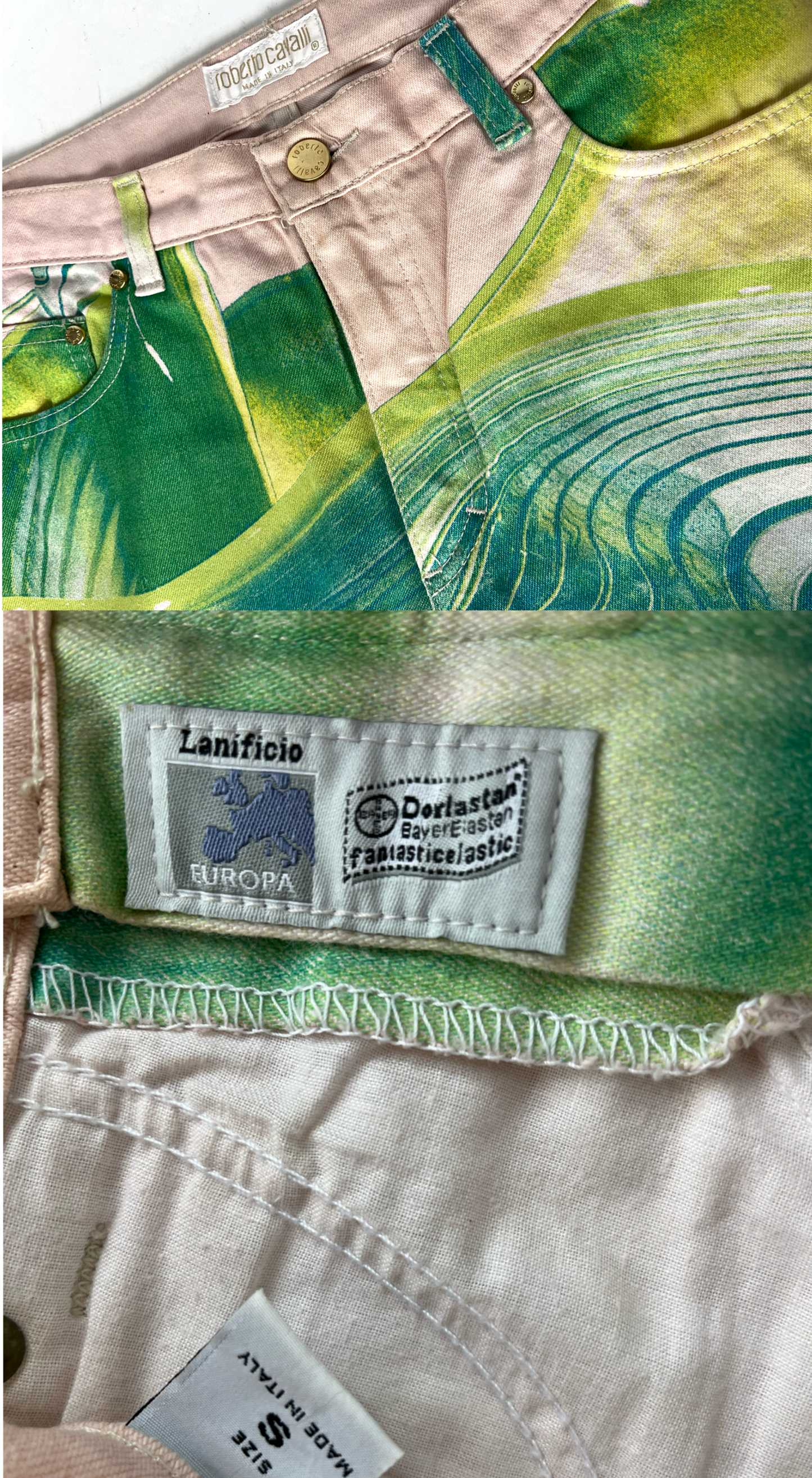Roberto Cavalli ~ Vintage 90s Op Art Psychedelic Pants
