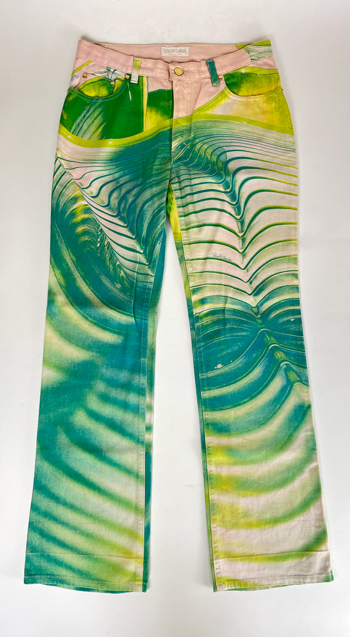 Roberto Cavalli ~ Vintage 90s Op Art Psychedelic Pants
