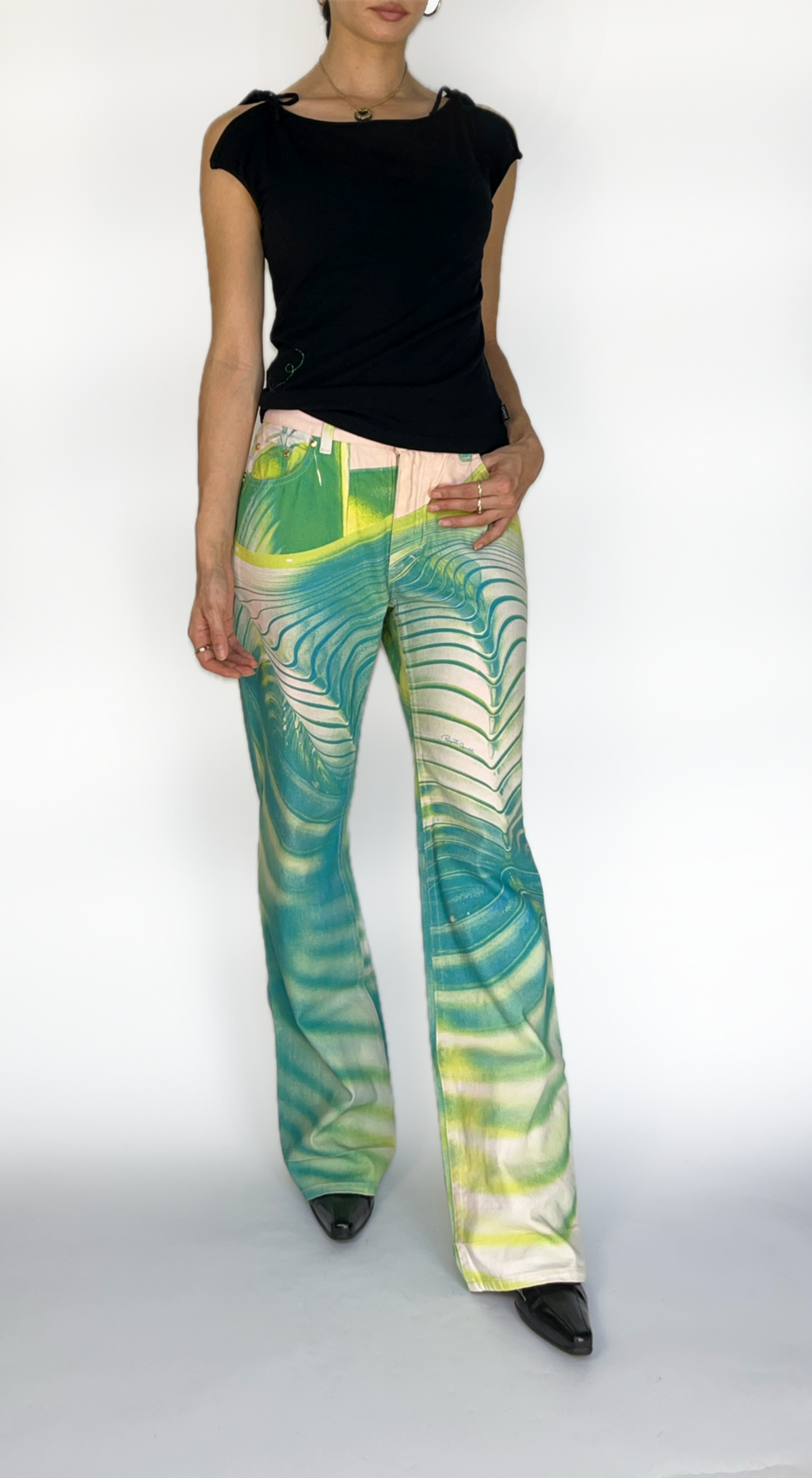 Roberto Cavalli ~ Vintage 90s Op Art Psychedelic Pants