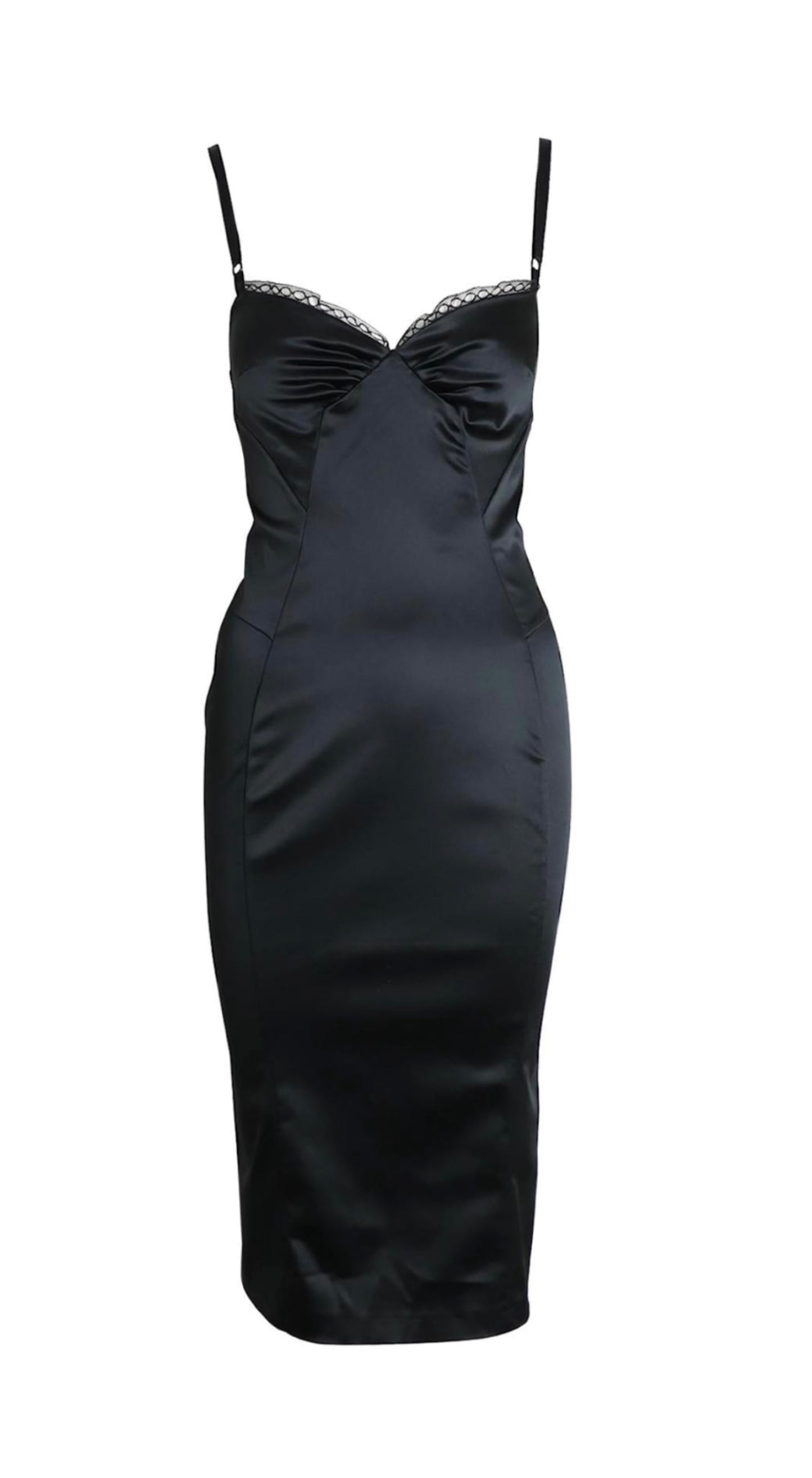 Dolce & Gabbana ~ Vintage Midi Bustier Dress With Lace