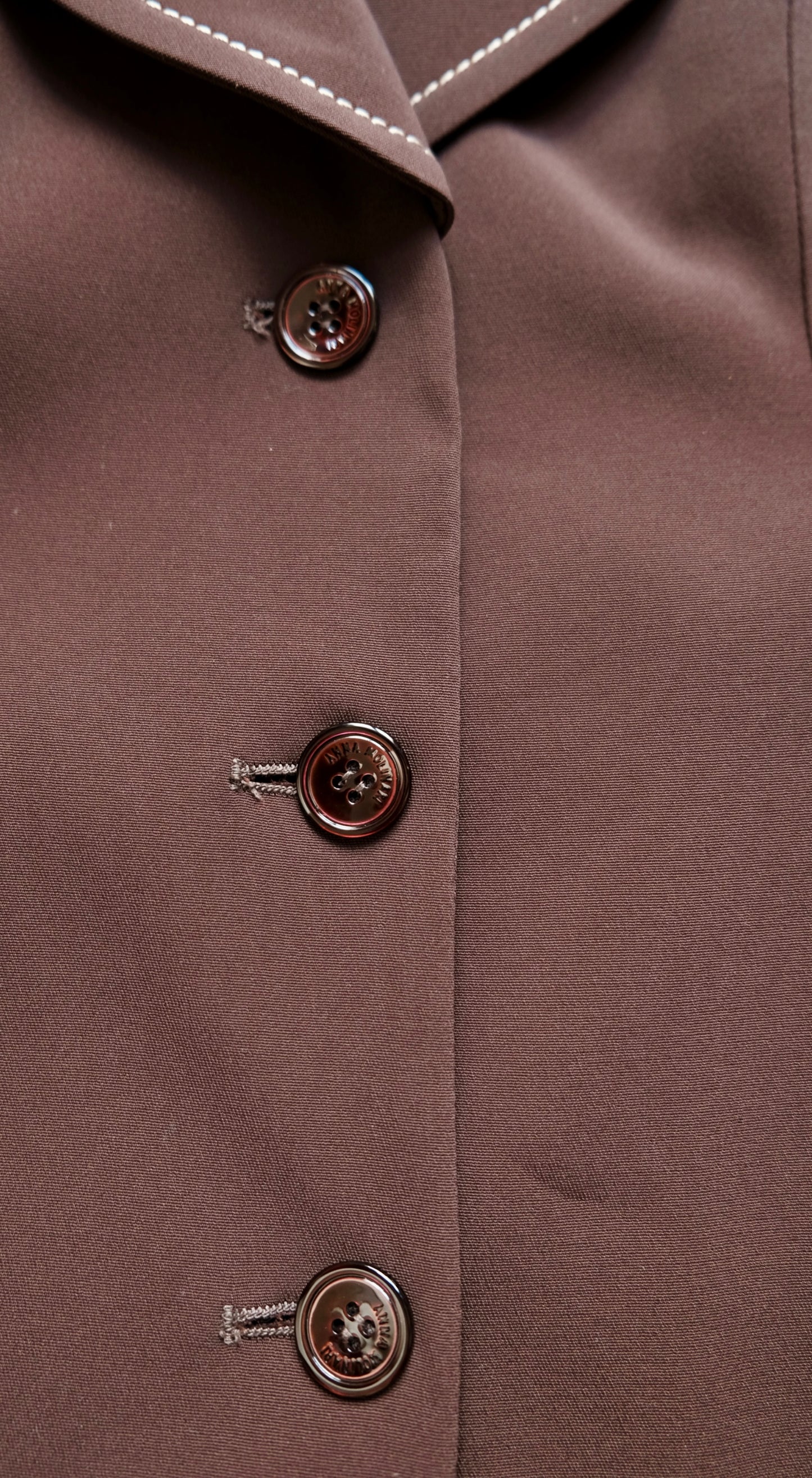 Anna Molinari ~ F/W 1997 Vintage Brown Fur Trim and Collar Coat