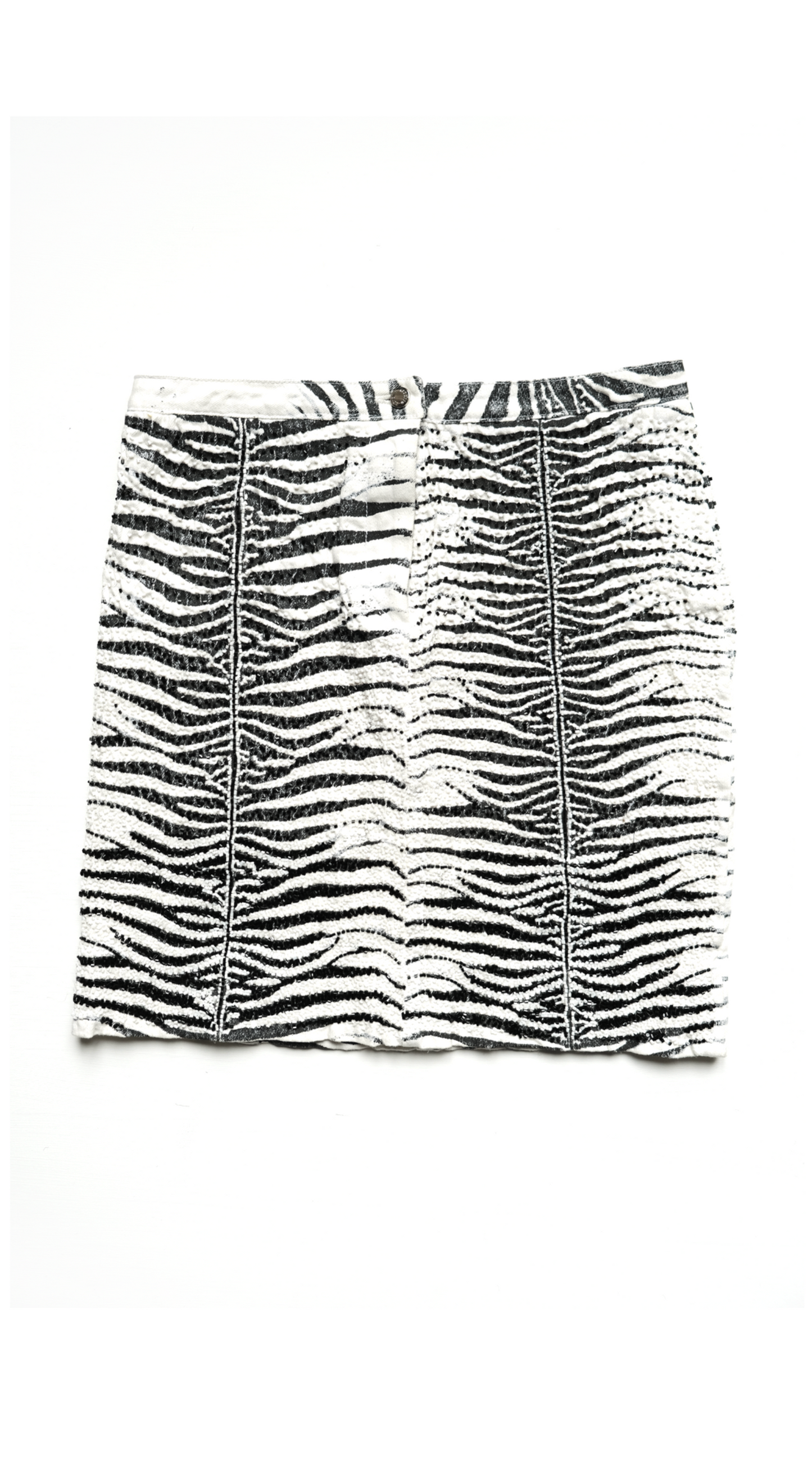 Roberto Cavalli Runway SS 2000 Zebra Print Beaded Skirt & Top Set