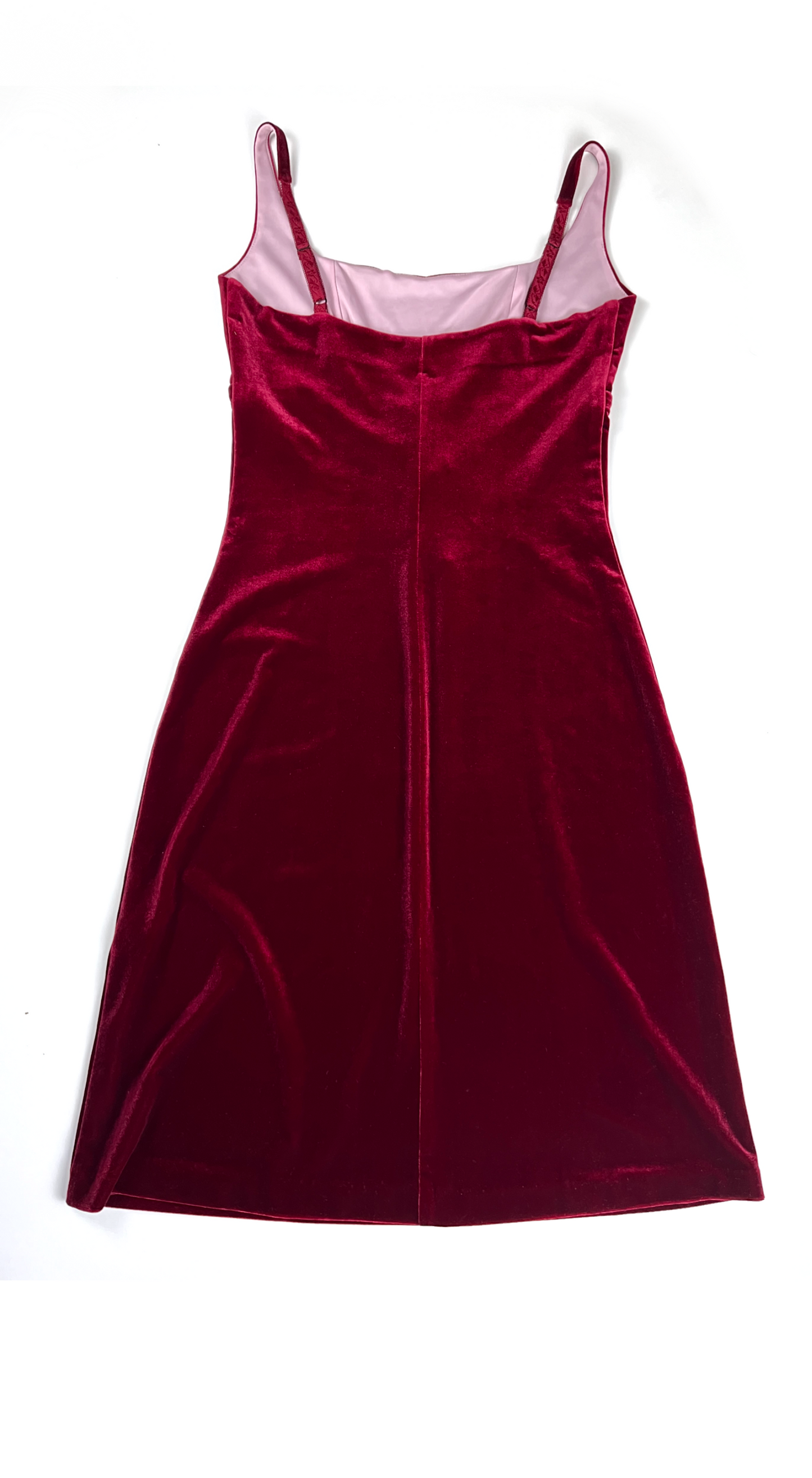 Betsey Johnson ~ 1990s Romantic Burgundy Velvet Etui Rosebud Dress