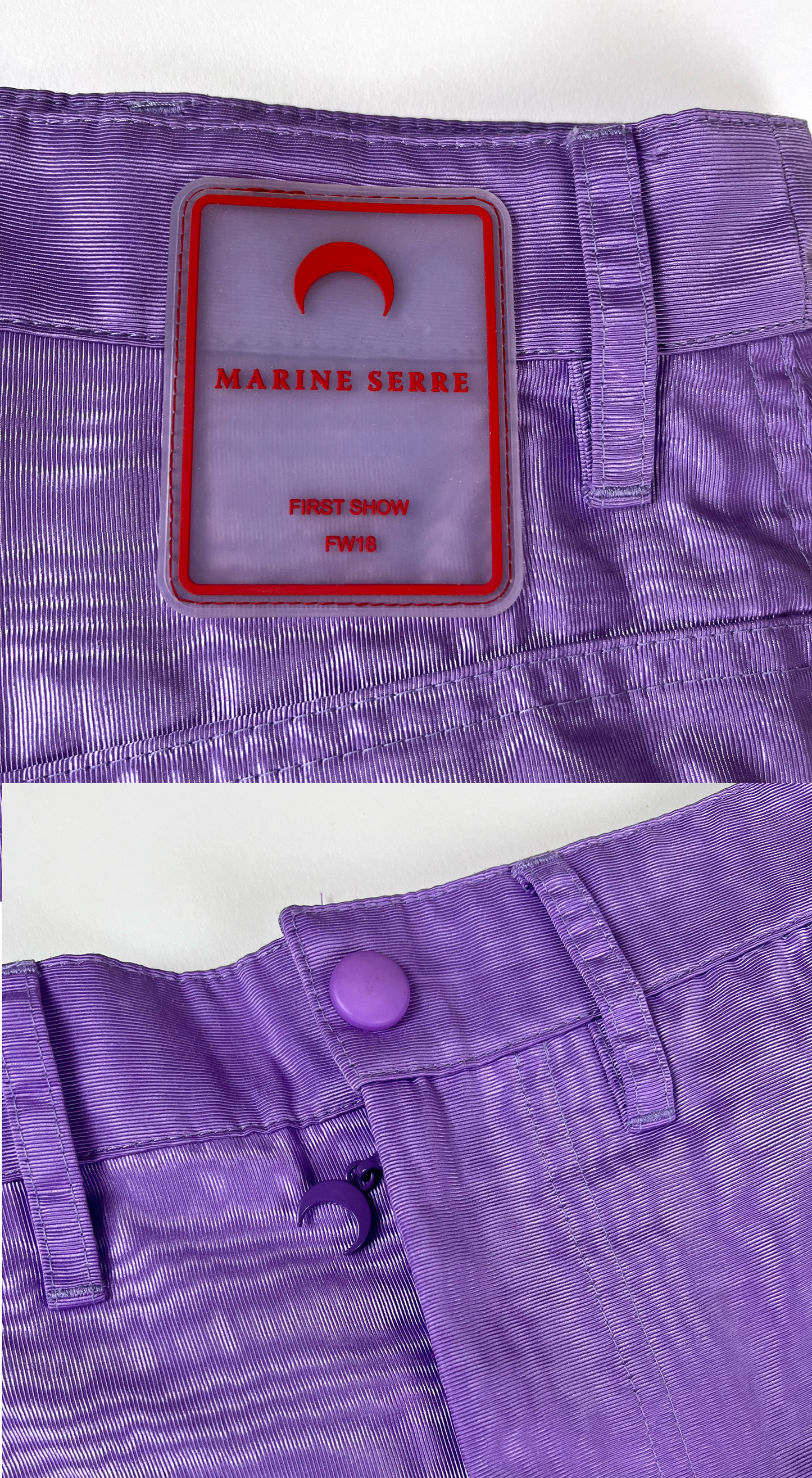 Marine Serre ~ Fall 2018 Purple Shiny Moire Trouser