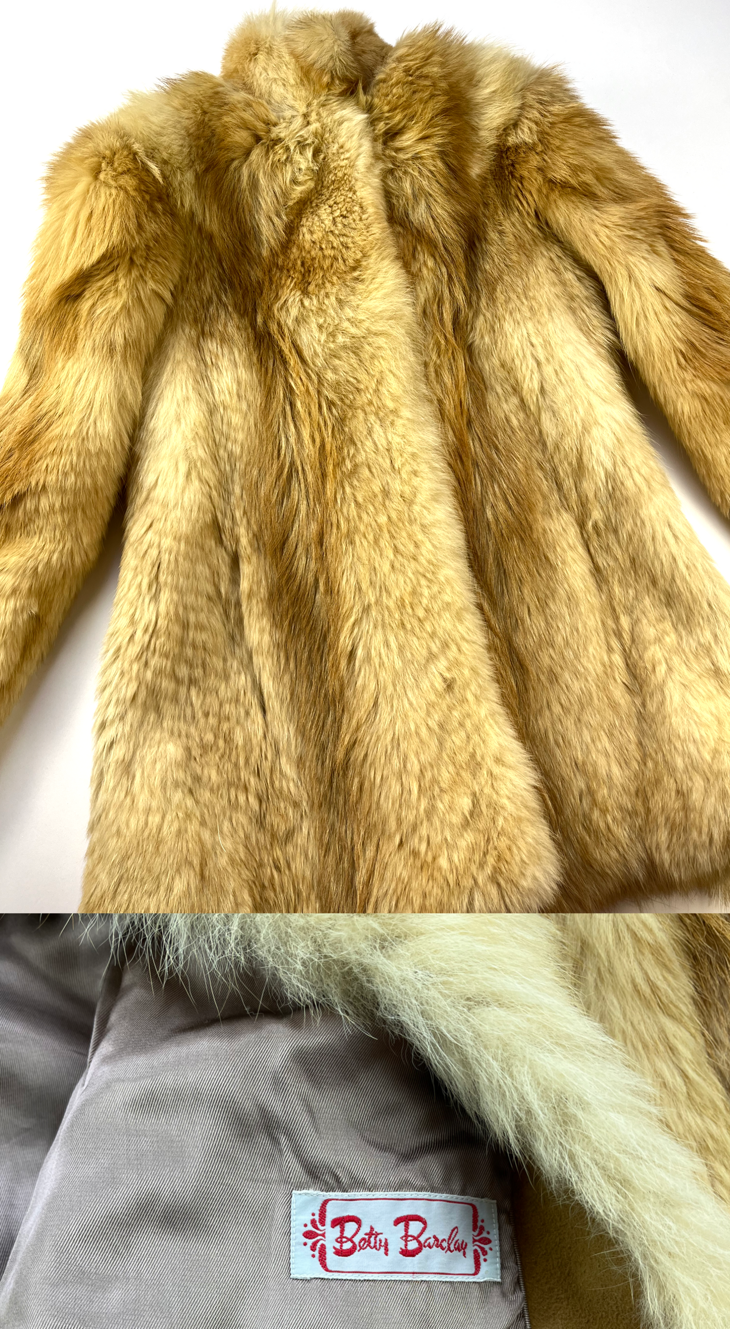 Betty Barclay ~ Vintage Beige-Brown Fox Fur Coat