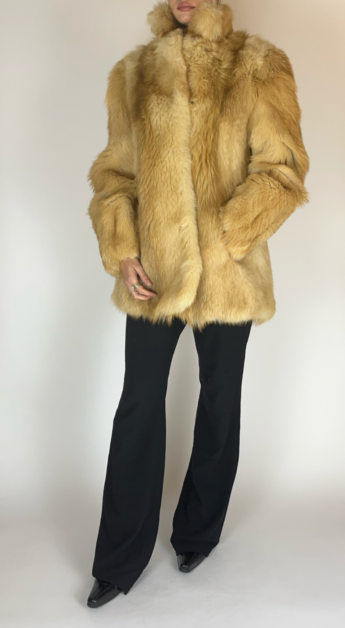 Betty Barclay ~ Vintage Beige-Brown Fox Fur Coat