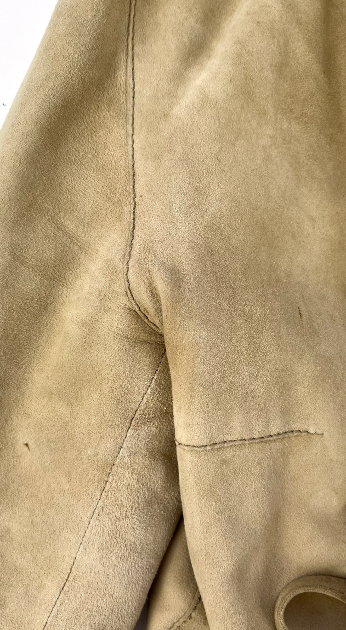 Dolce & Gabbana ~ Y2k Beige Mongolian Tie Closure Leather Jacket