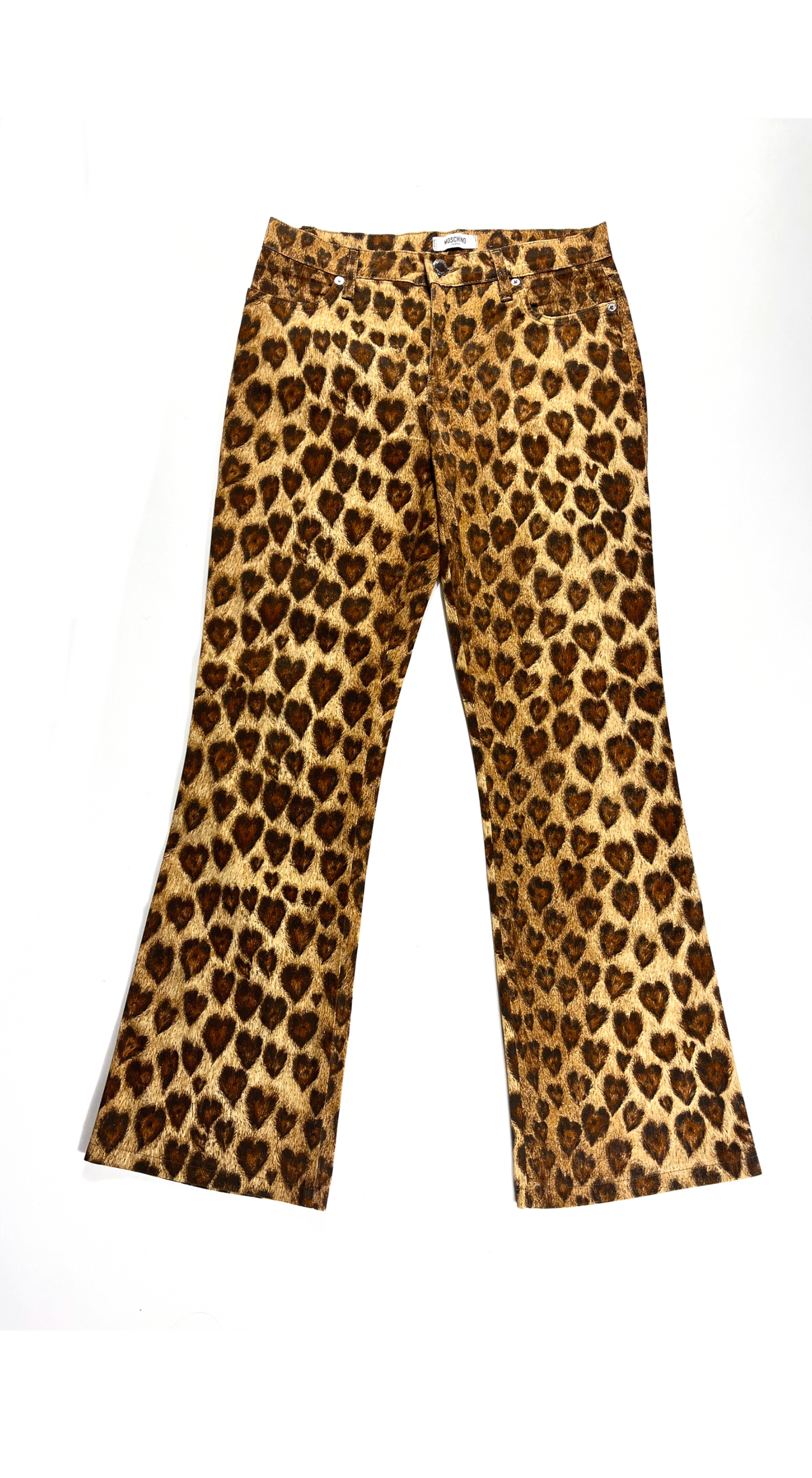 Moschino ~ 1990s Leopard Heart Print Pants