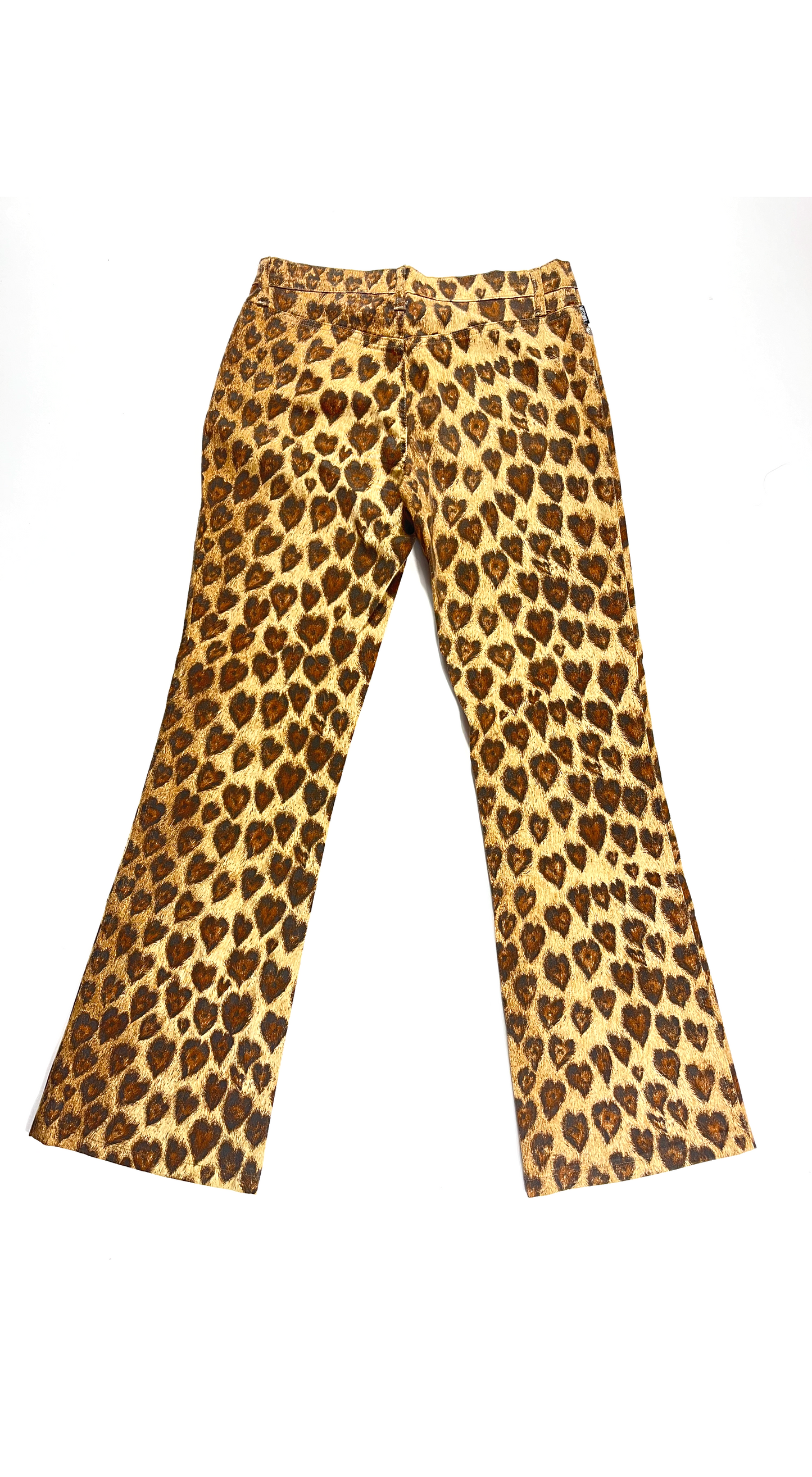 Moschino ~ 1990s Leopard Heart Print Pants