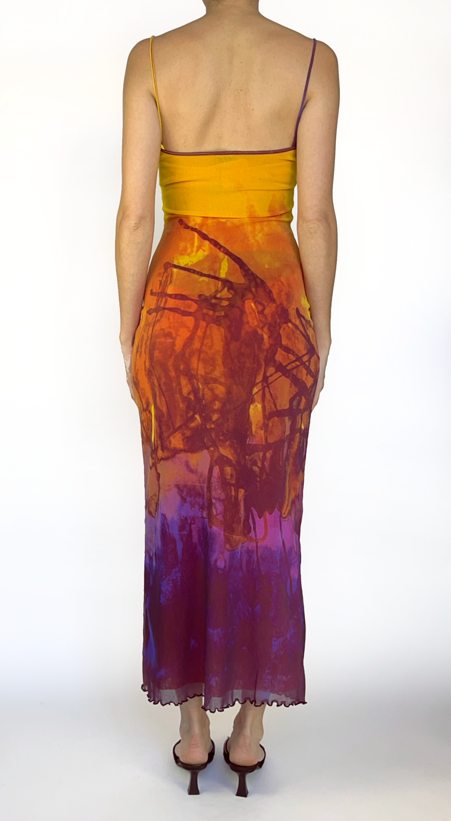 Plein Sud ~ Mesh 2000s Maxi Sunrise Dress
