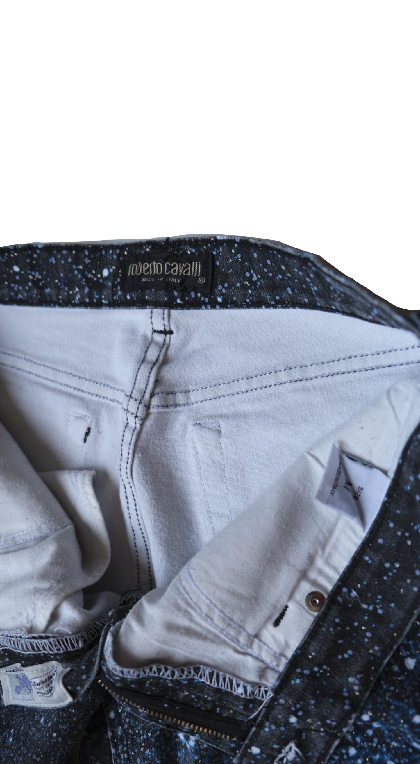 Roberto Cavalli ~ FW 2000 Silk Galaxy Swarovski Print Pants