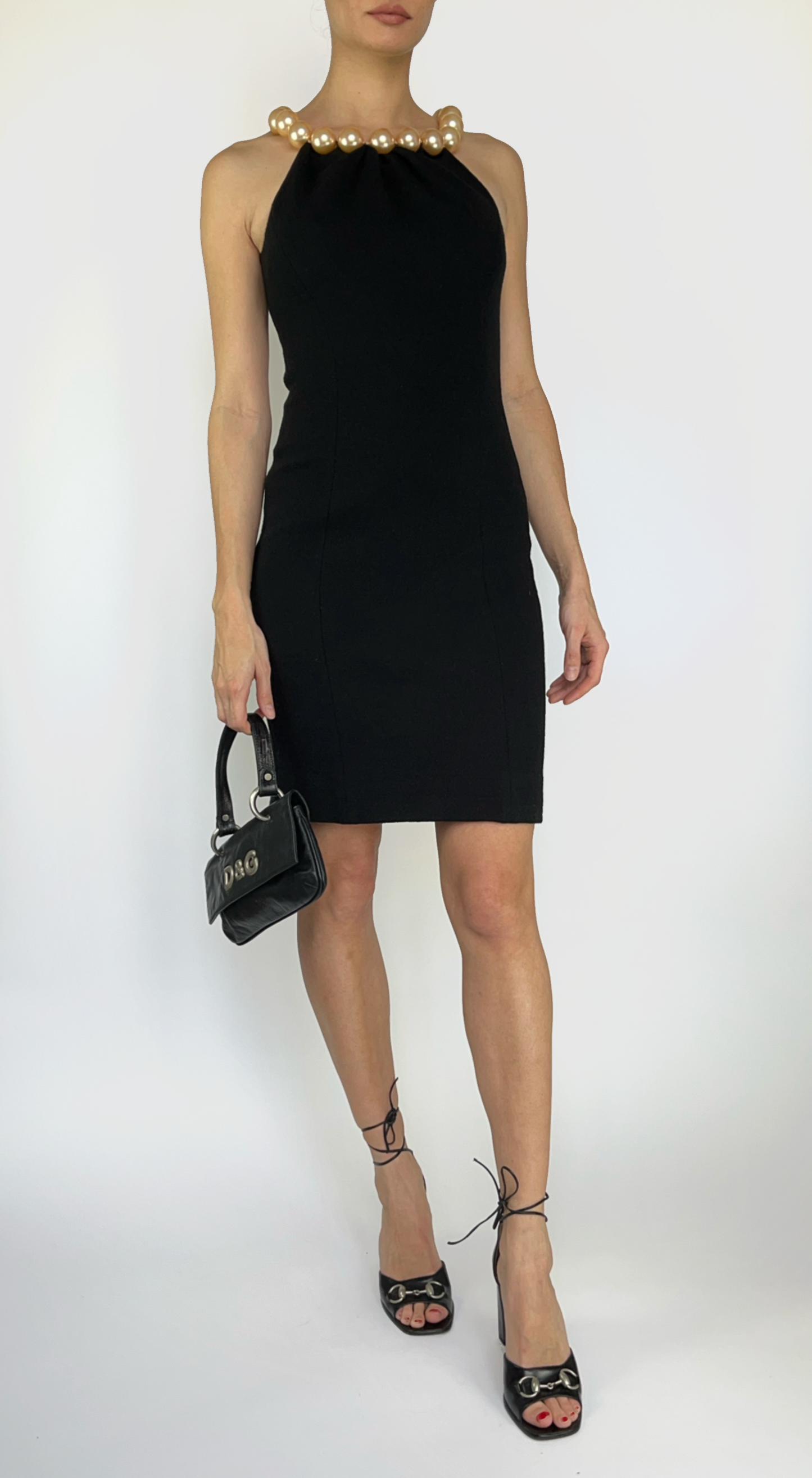Moschino ~ 1990s Pearl Necklace Dress