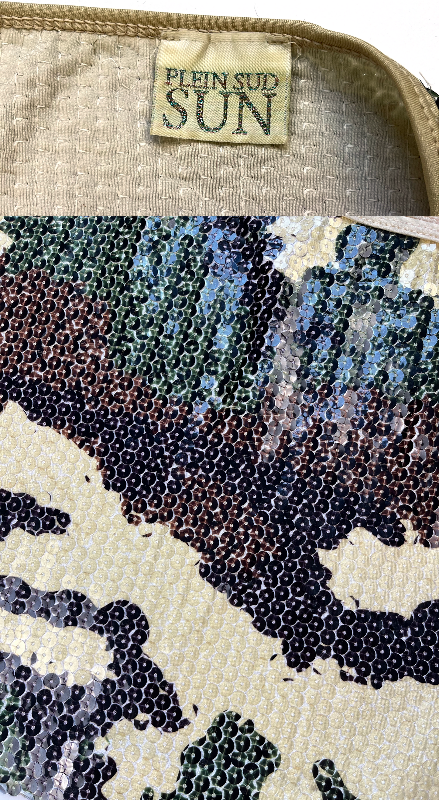 PLEIN SUD ~ 2000s Camouflage Sequin Mini Skirt