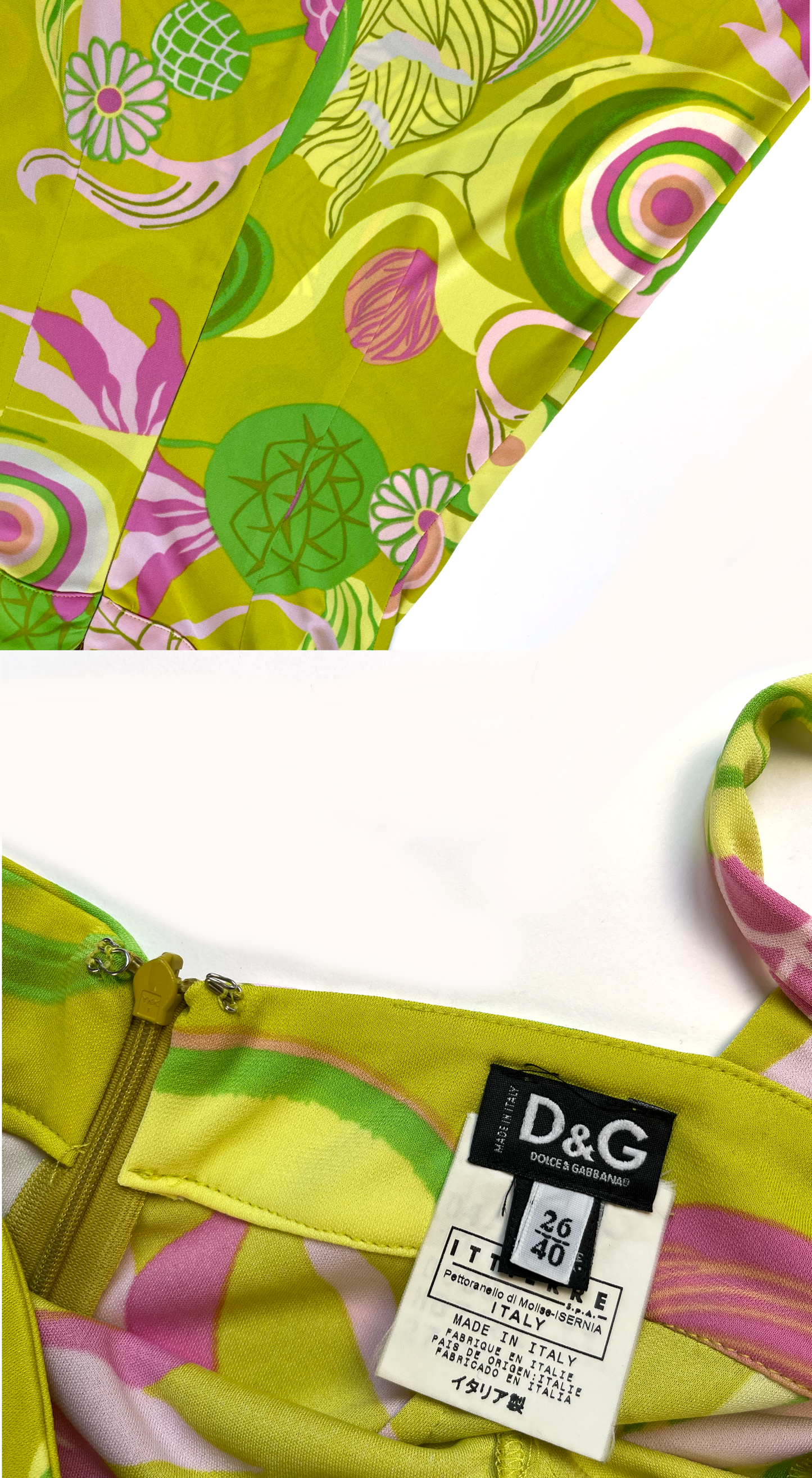 Dolce & Gabbana ~ SS 2004 Green dress with floral abstract print
