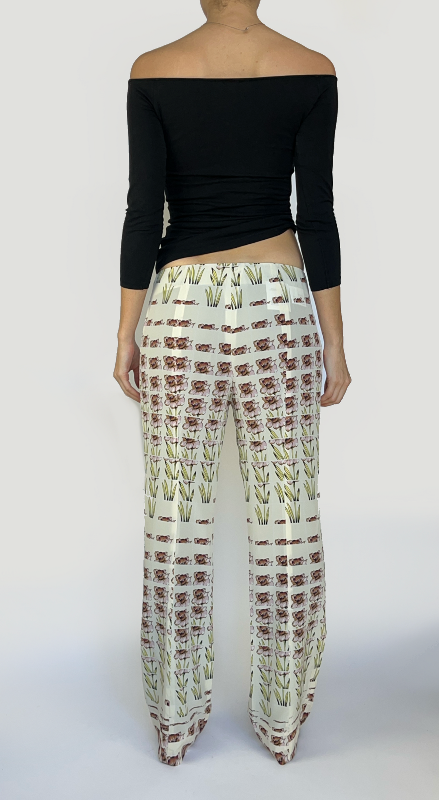 Prada ~ Silk Daffodil Narcissus Flower Pants