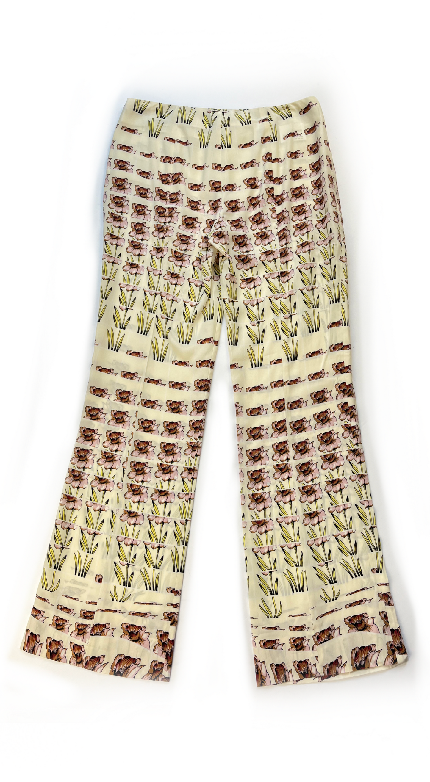 Prada ~ Silk Daffodil Narcissus Flower Pants